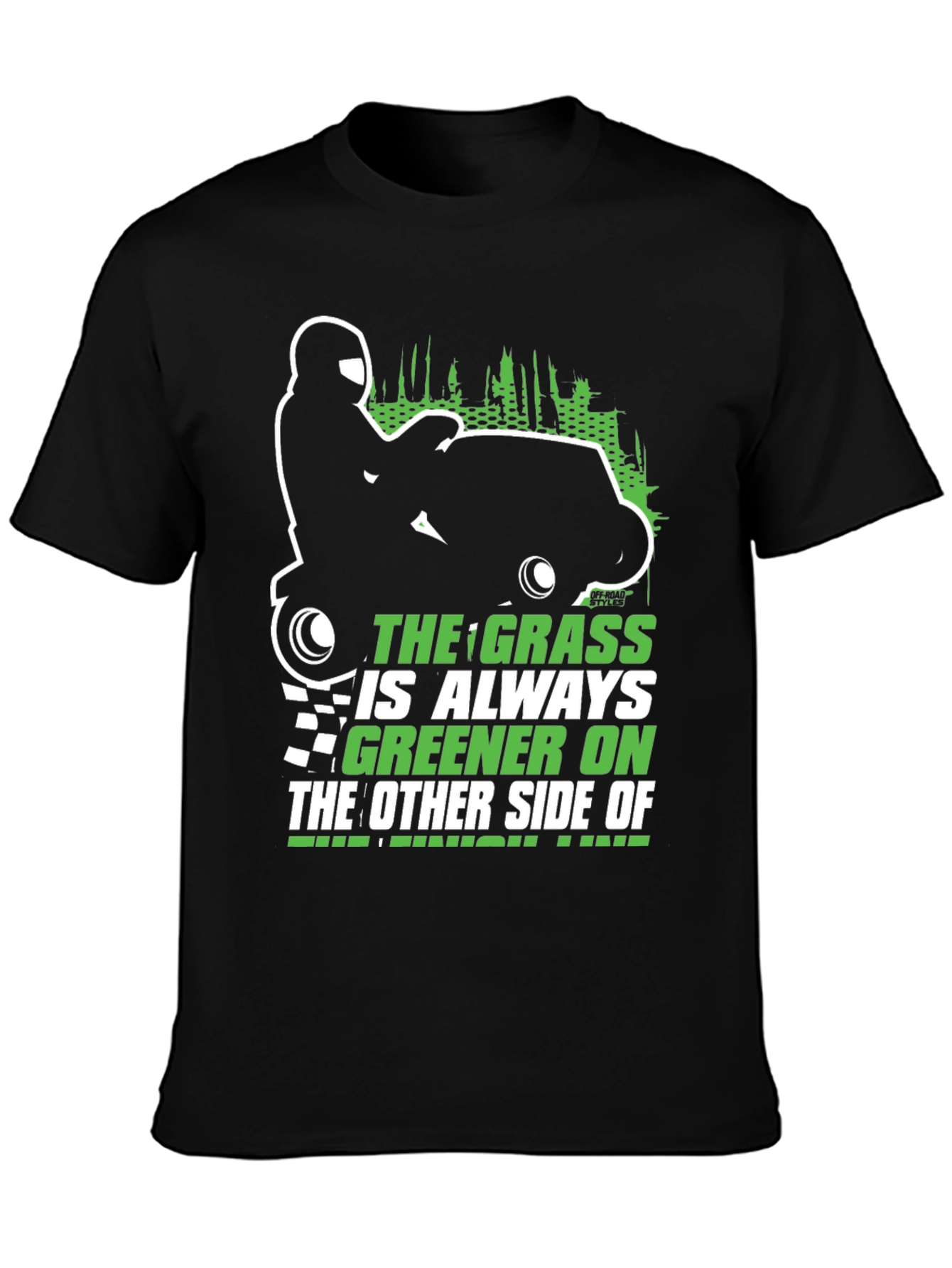 Black The Grass is Always Greener T-Shirt view 3