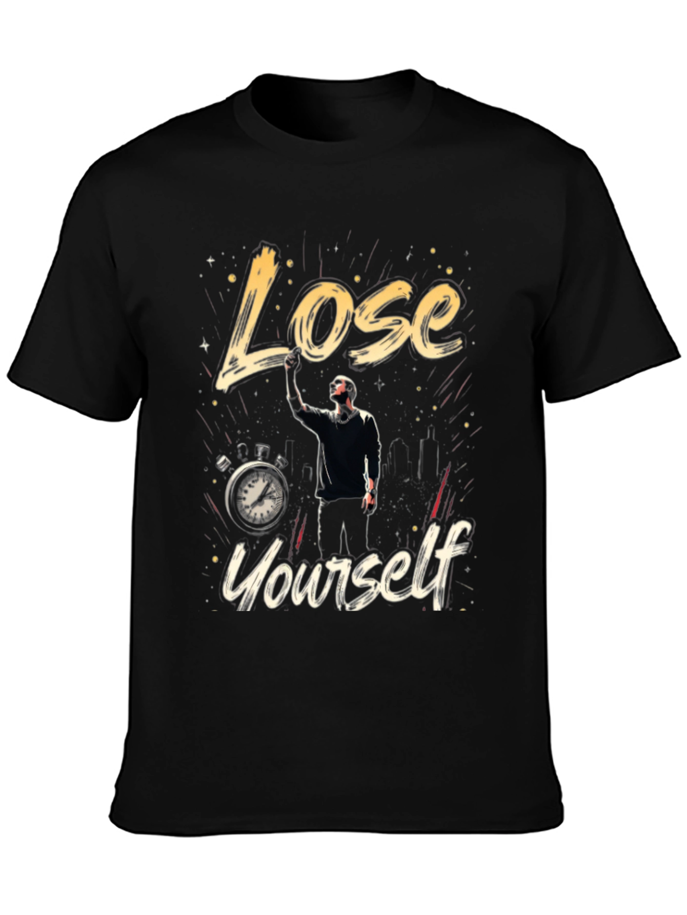 Black Lose Yourself Graphic T-Shirt view 3