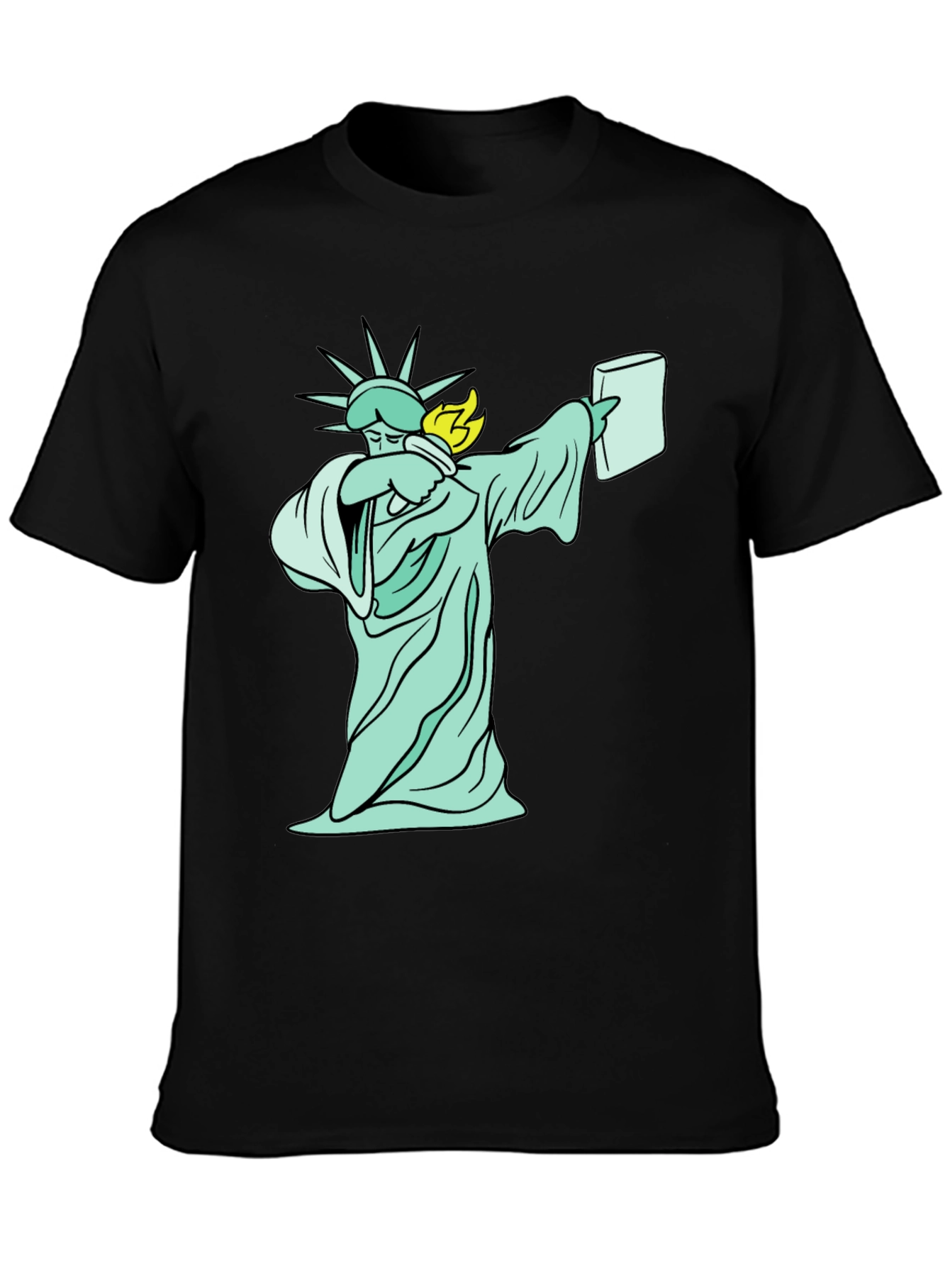 Black Dabbing Statue of Liberty T-Shirt - Funny Design view 3