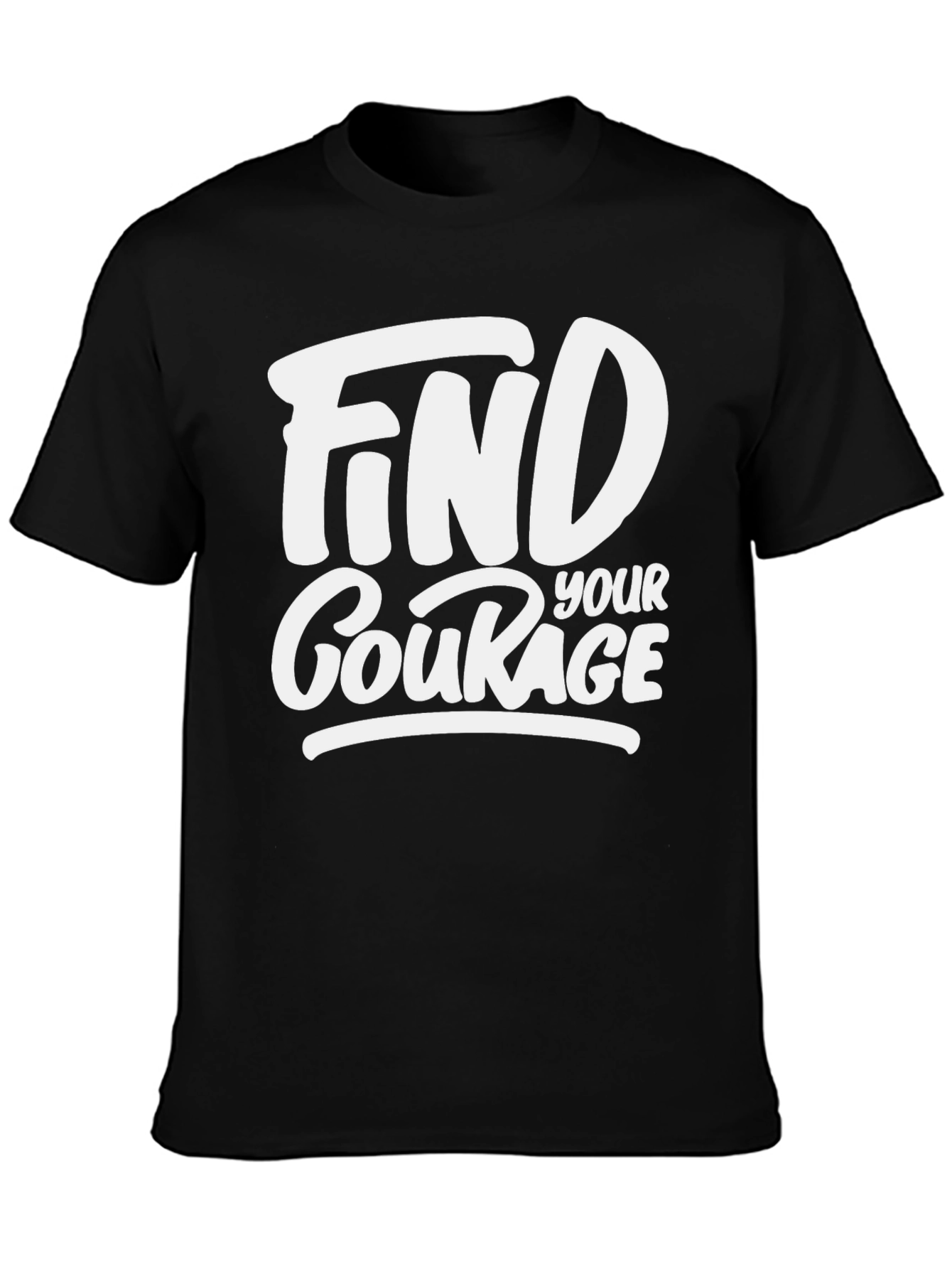 Black Find Your Courage Graphic Tee - Black Cotton T-Shirt view 3
