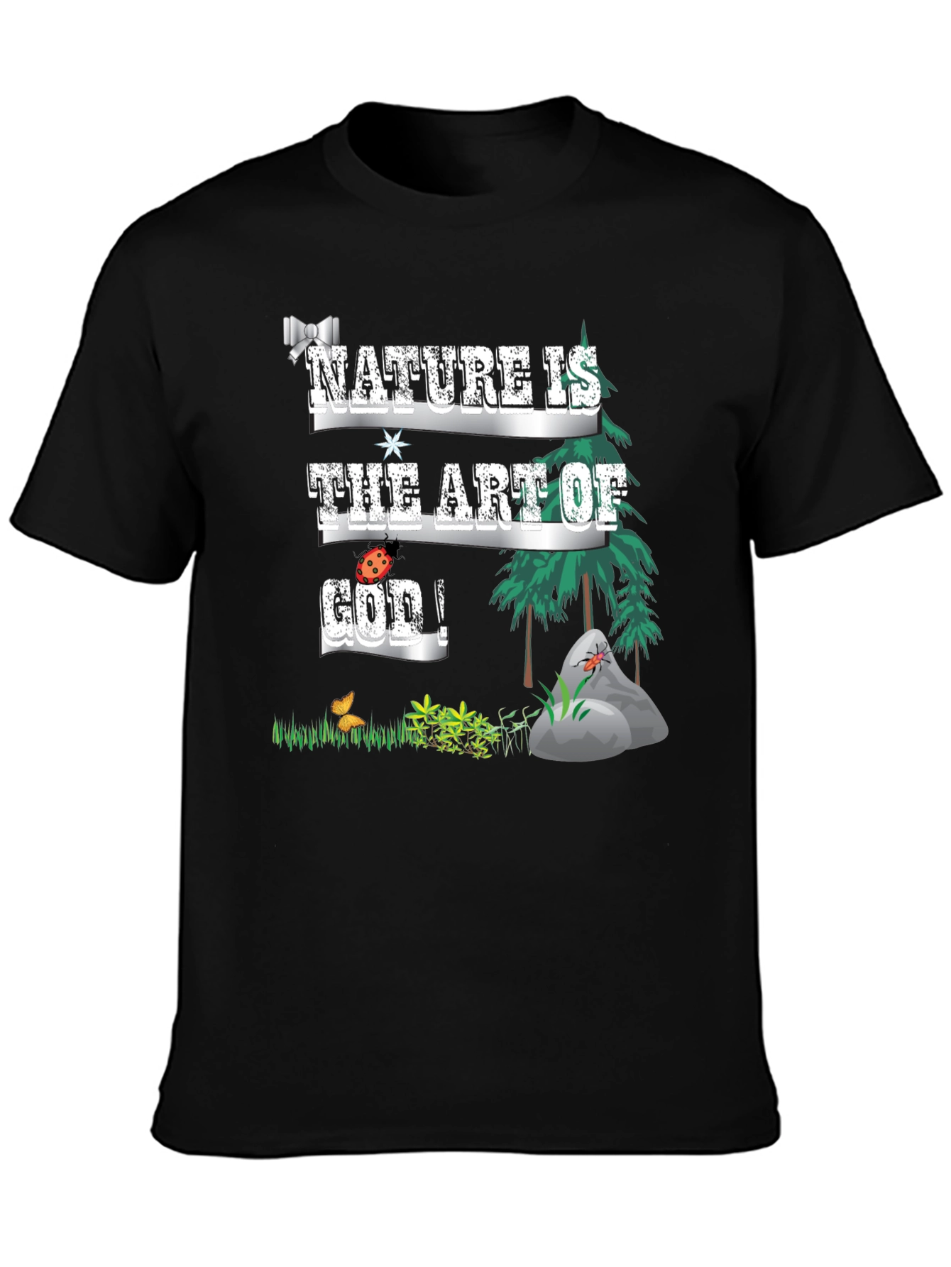 Black Nature Is The Art Of God T-Shirt view 3