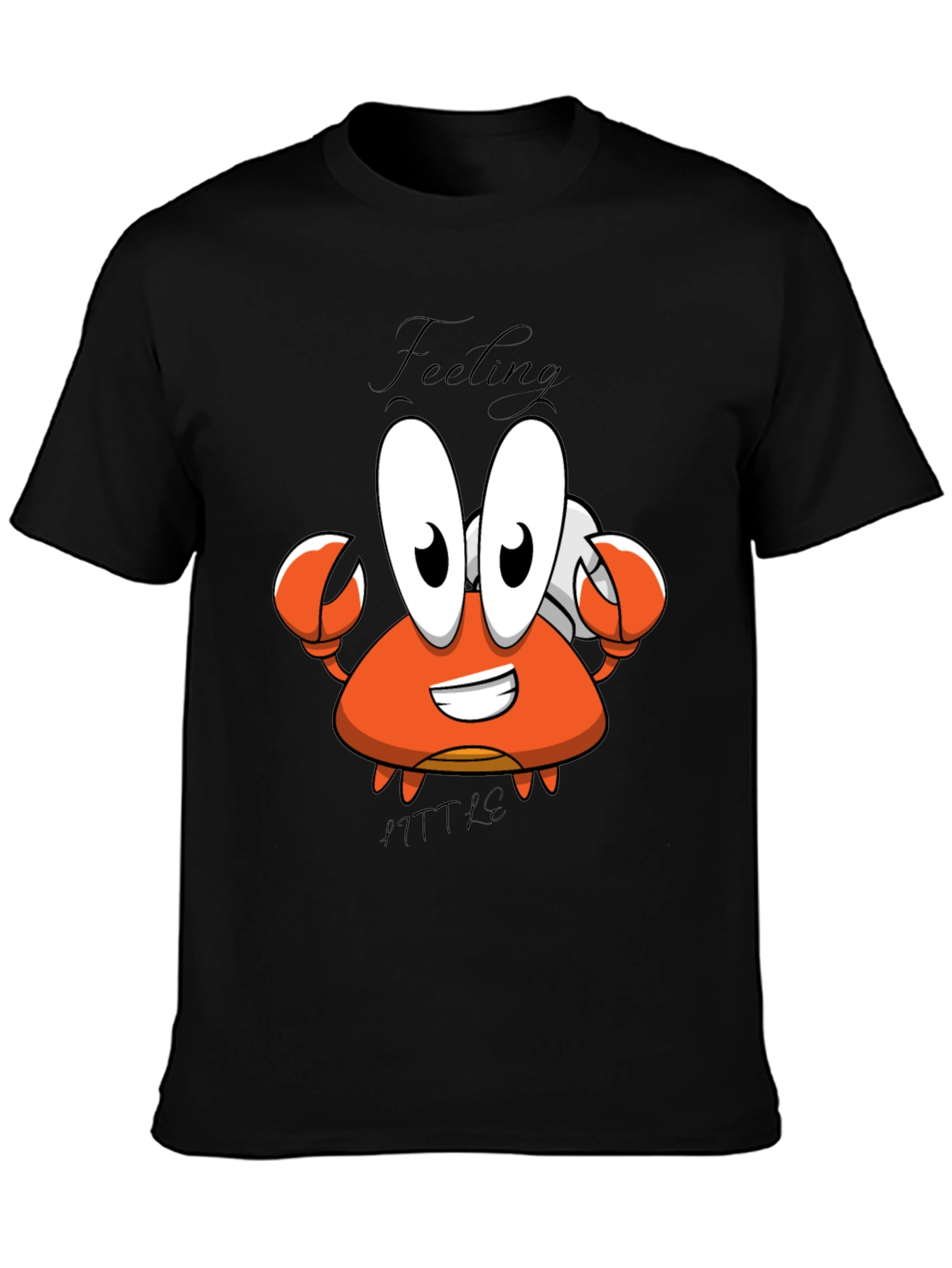Black Feeling A Little Crabby T-Shirt - Cartoon Crab Tee view 3