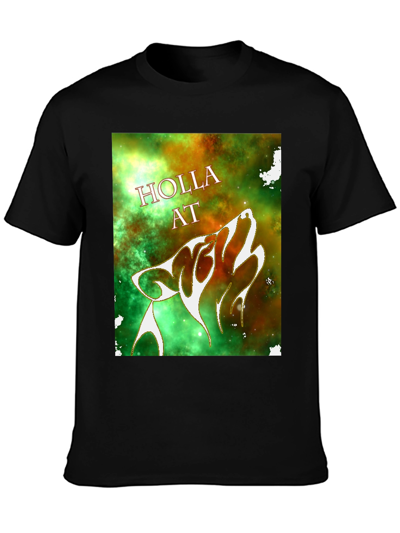 Black Holla At Wolf Graphic T-Shirt - Black view 3