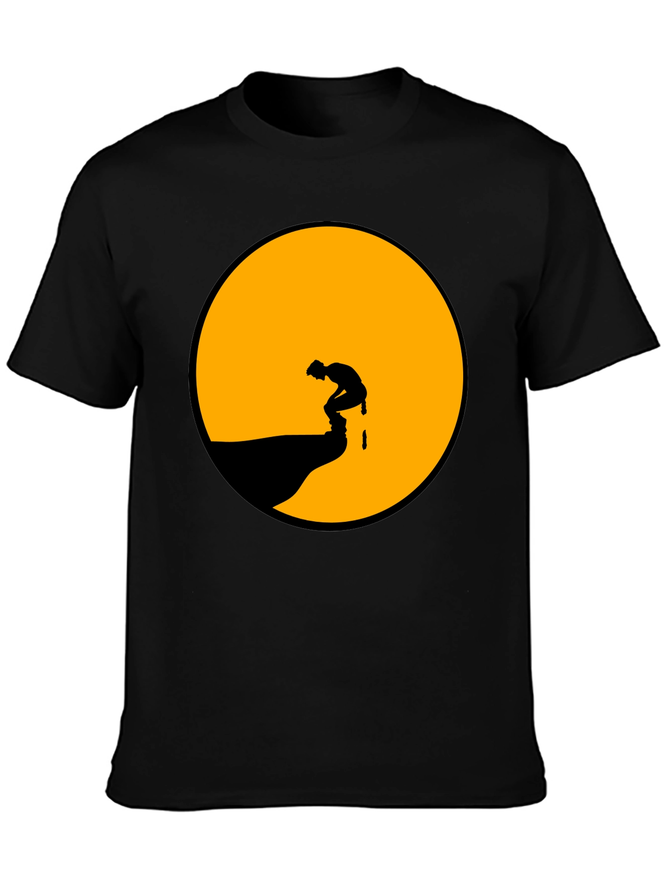 Black Silhouette Mooning T-Shirt - Graphic Tee view 3