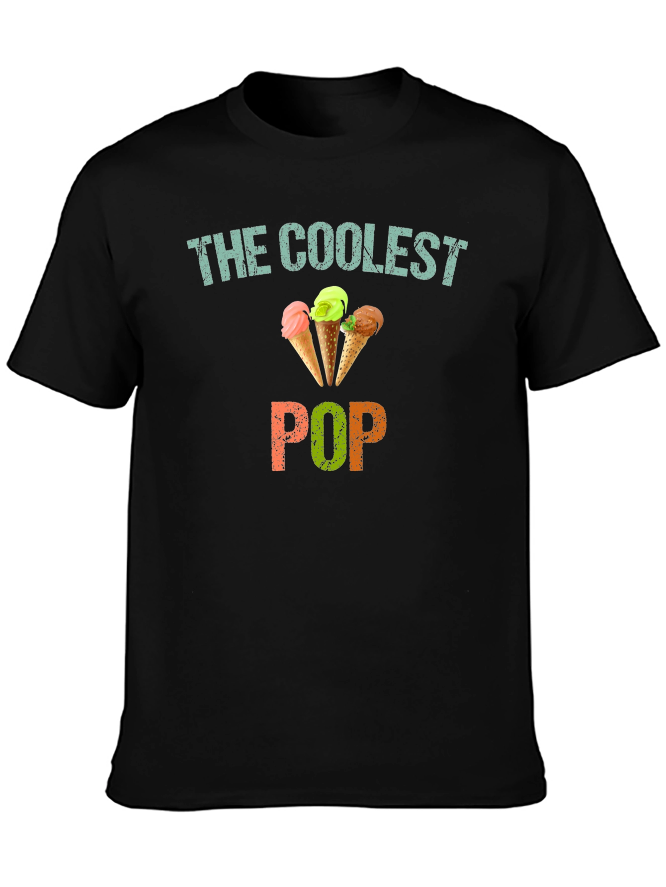 Black Coolest Pop Ice Cream T-Shirt - Fun Summer Tee view 3