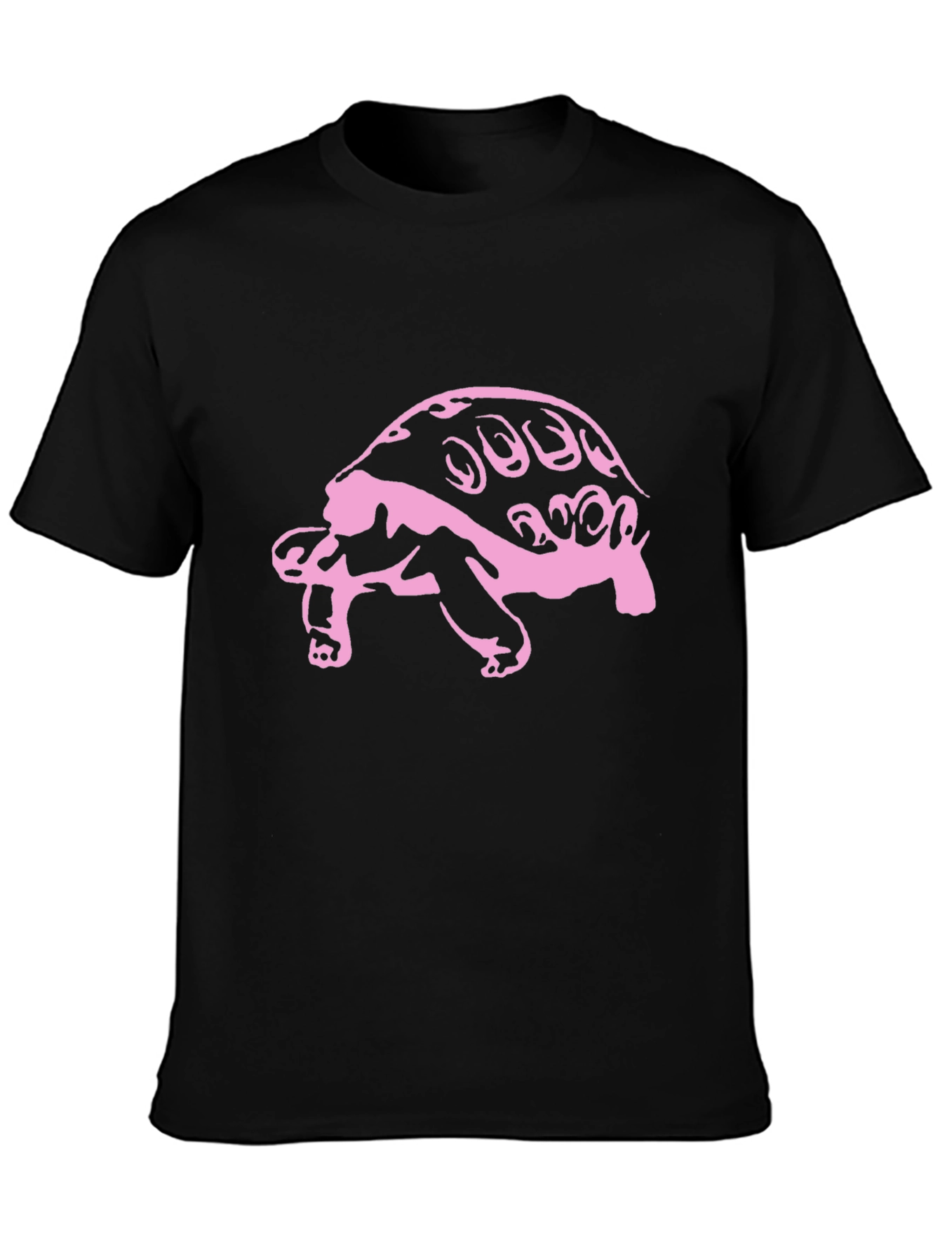 Black Pink Turtle Graphic Black Tee view 3