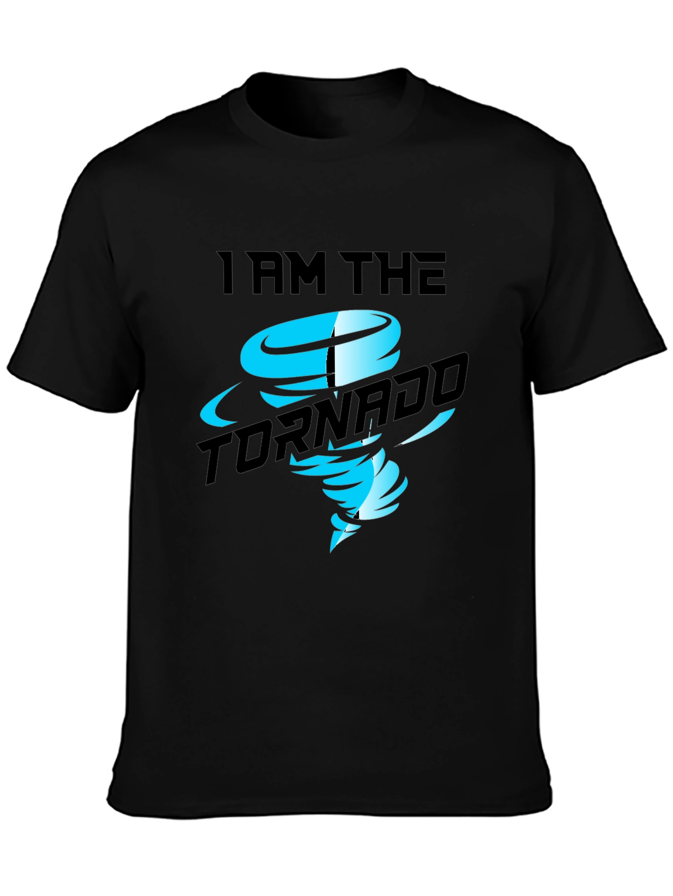 Black I am the Tornado Graphic Print Black T-Shirt view 3