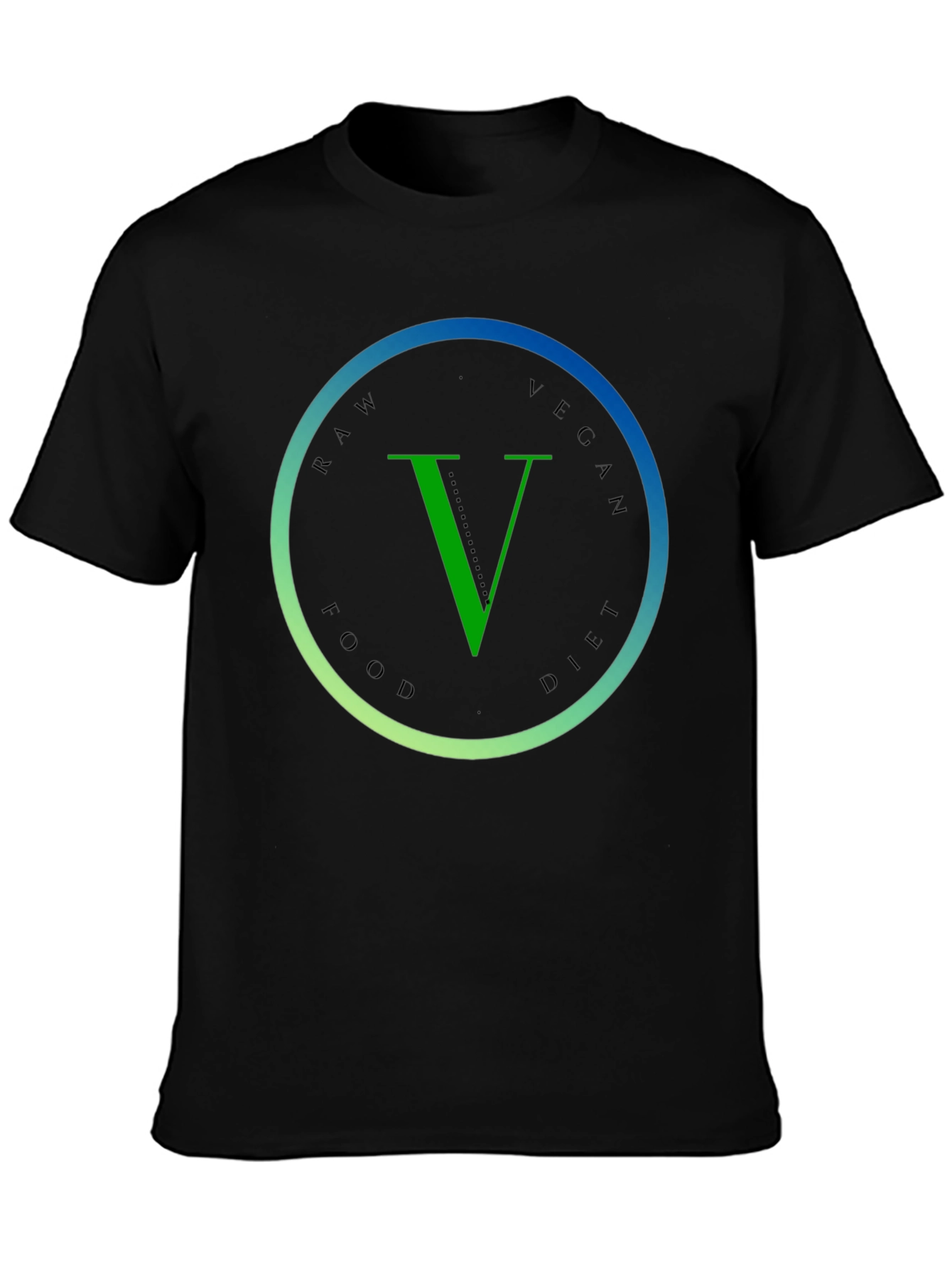 Black Raw Vegan Food Diet T-Shirt view 3