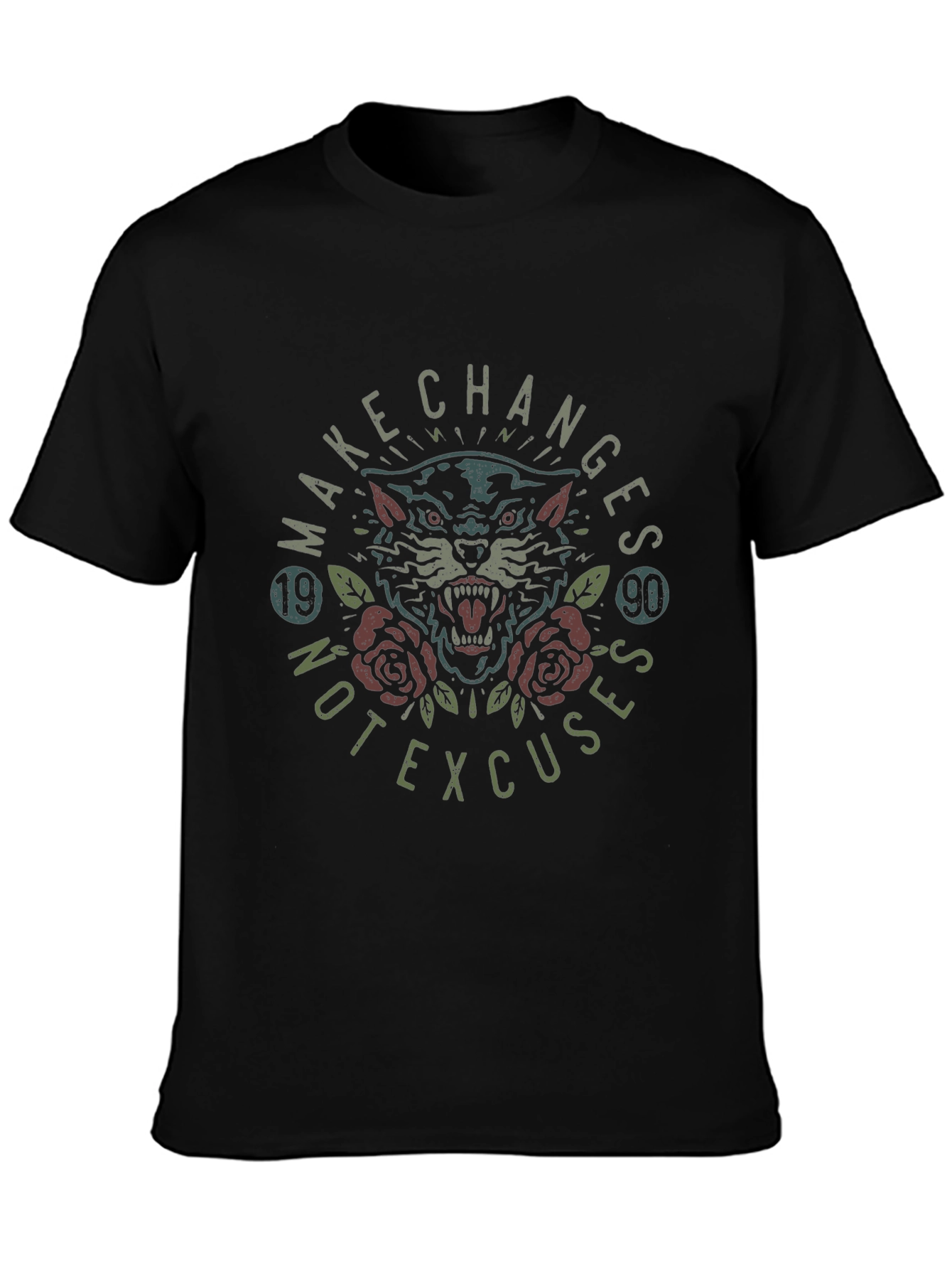 Black Make Changes Graphic Tee - Men's Black T-Shirt view 3