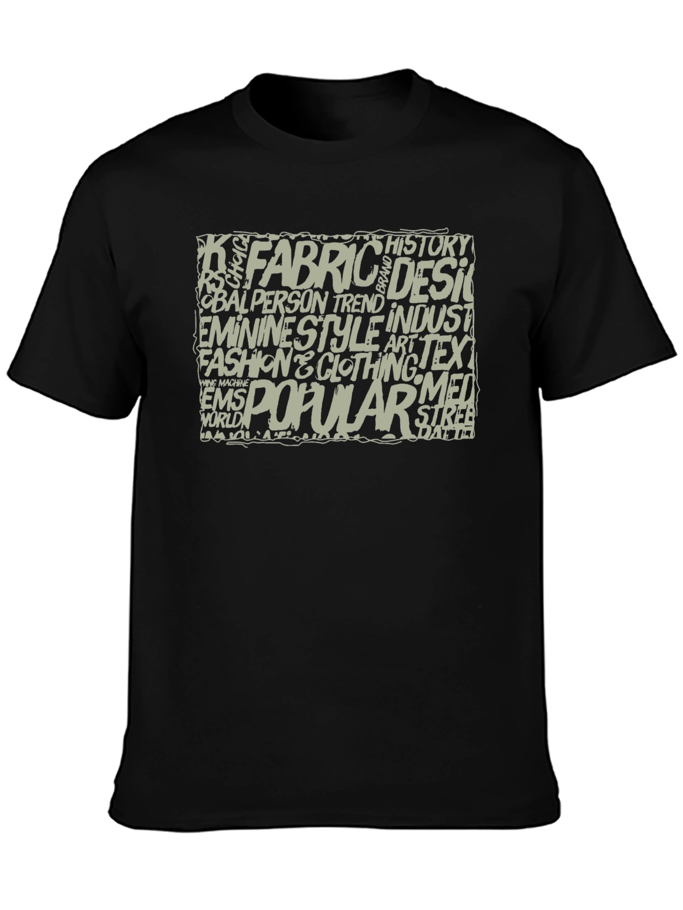 Black Word Art Graphic T-Shirt - Black view 3