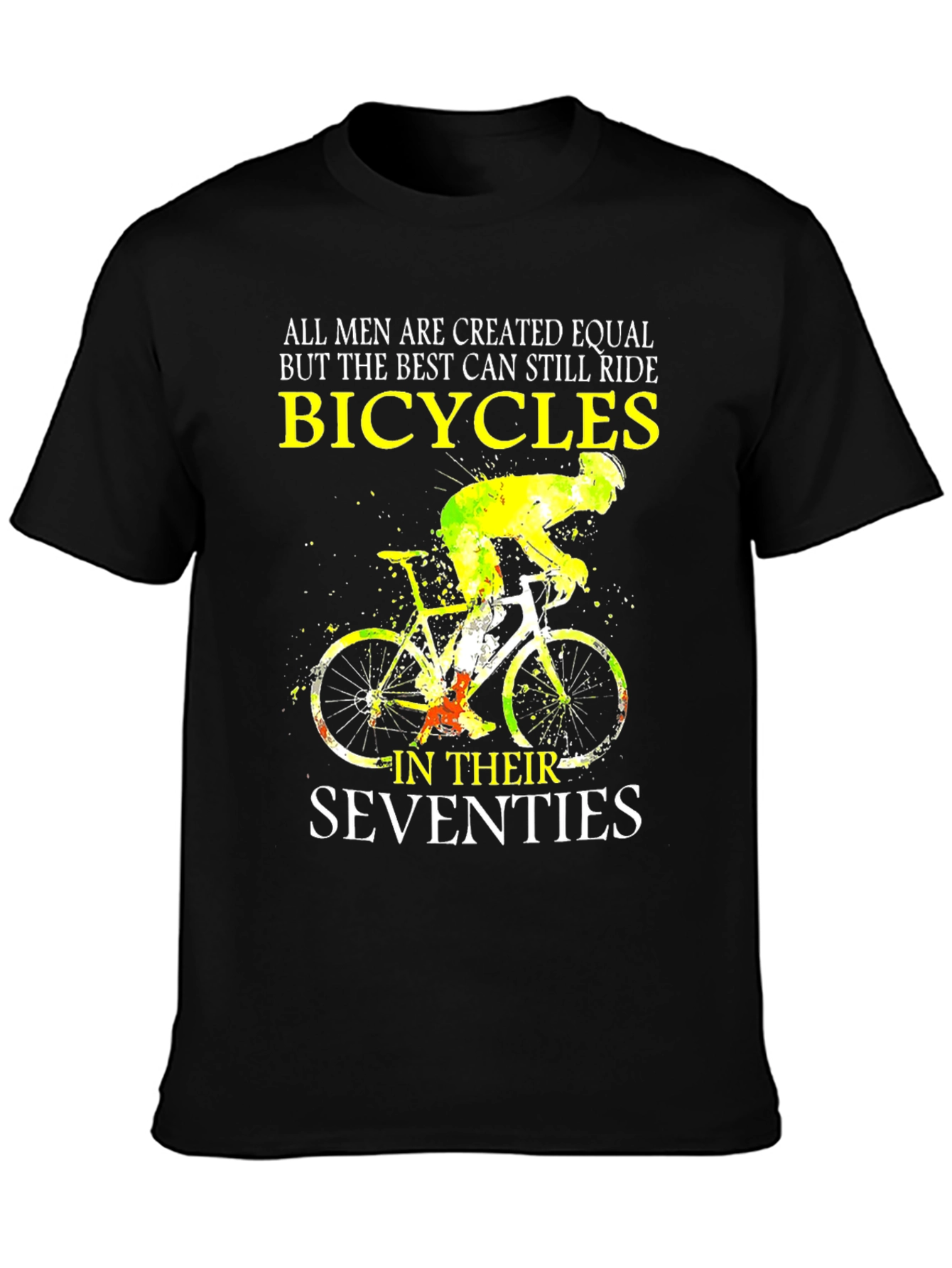 Black Bicycles in Seventies T-Shirt - Cycling Enthusiast Tee view 3