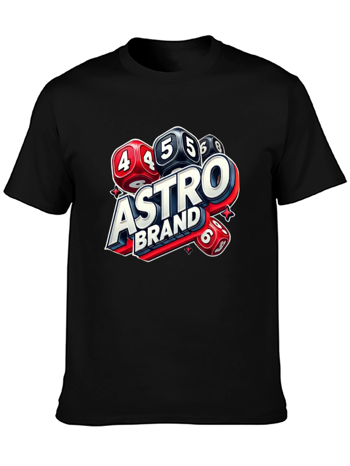 Black Astro Brand Dice Graphic T-Shirt view 3