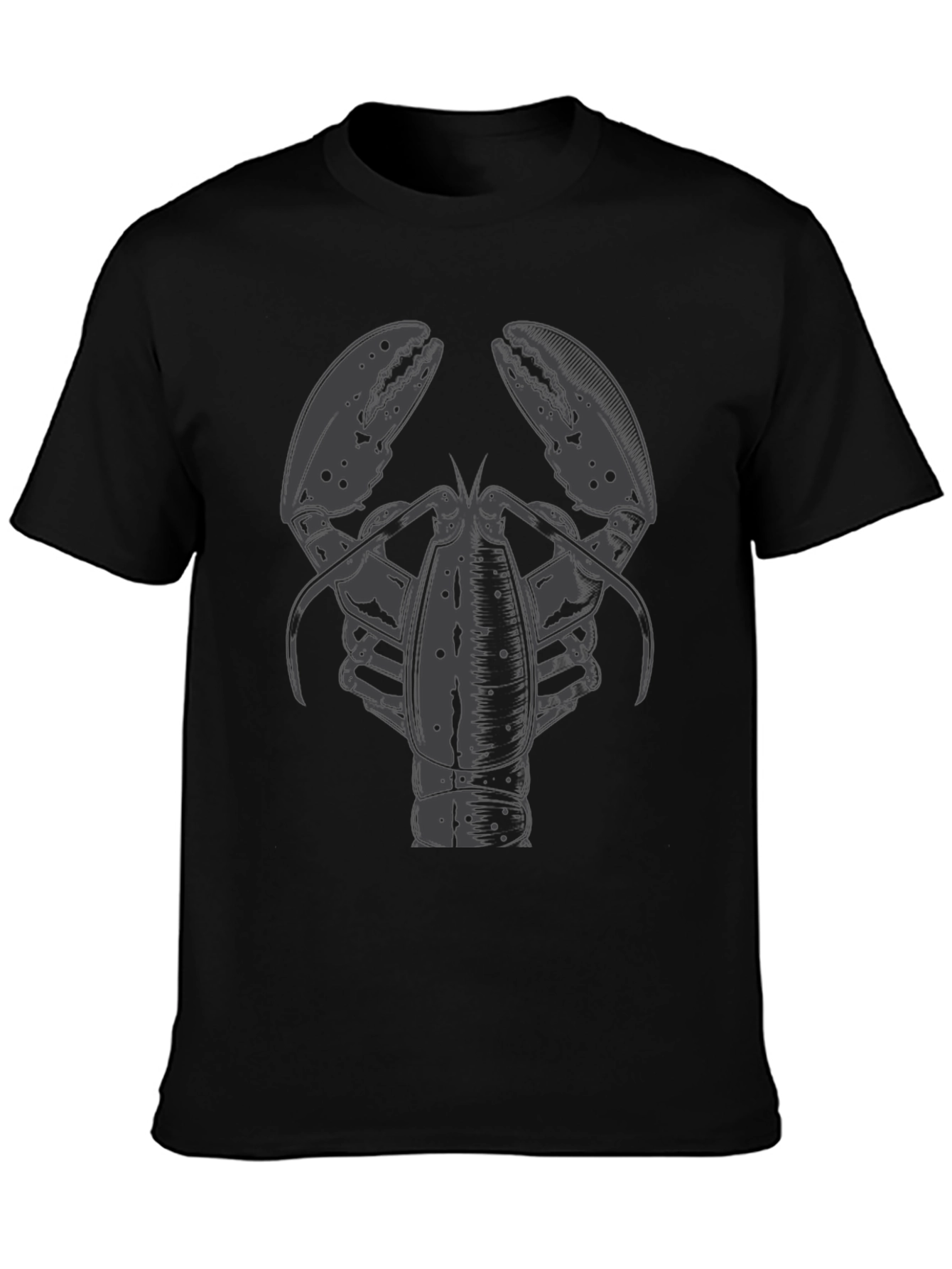 Black Lobster Graphic T-Shirt - Black Cotton Tee view 3