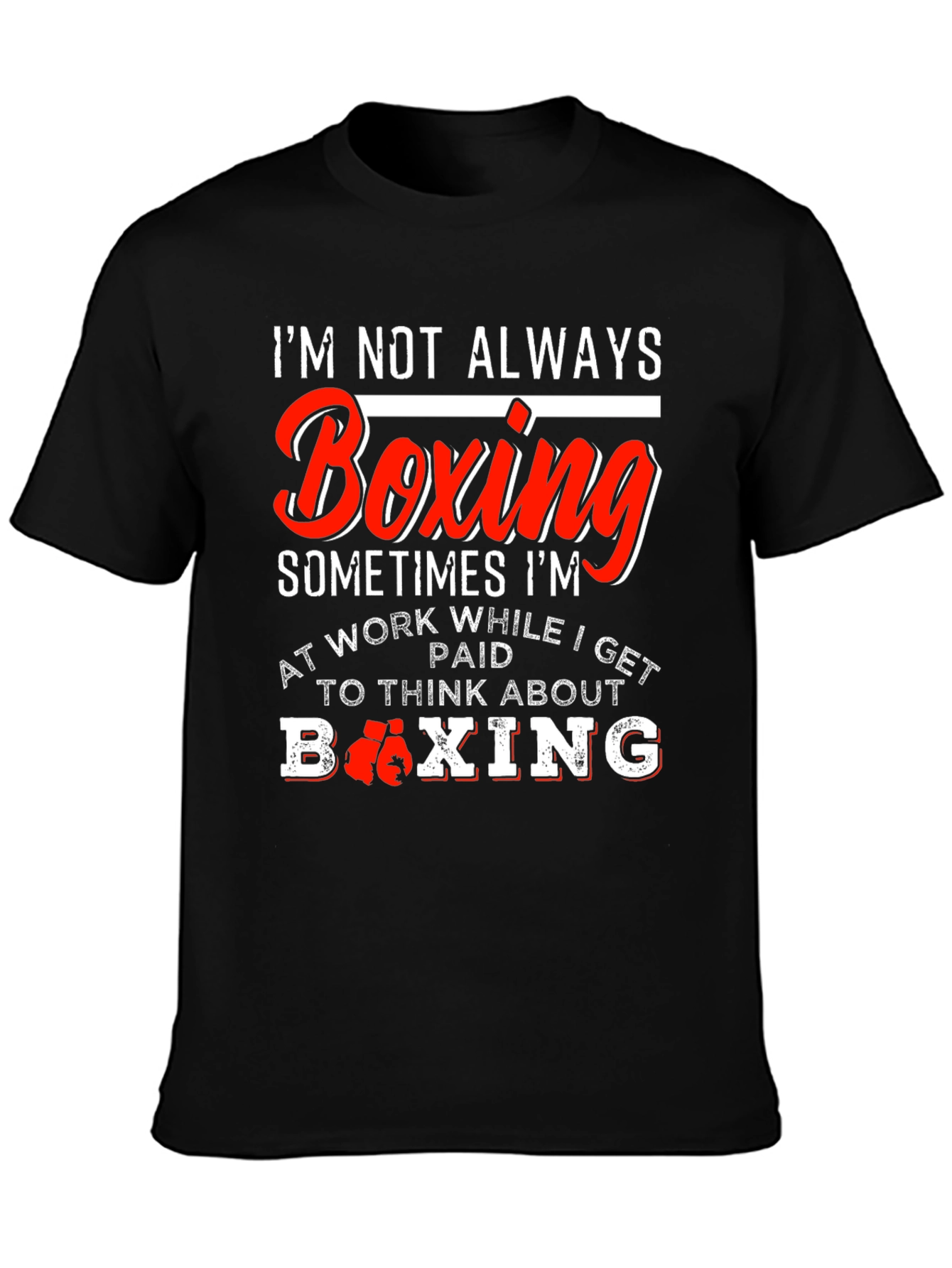 Black Boxing Enthusiast Graphic T-Shirt view 3