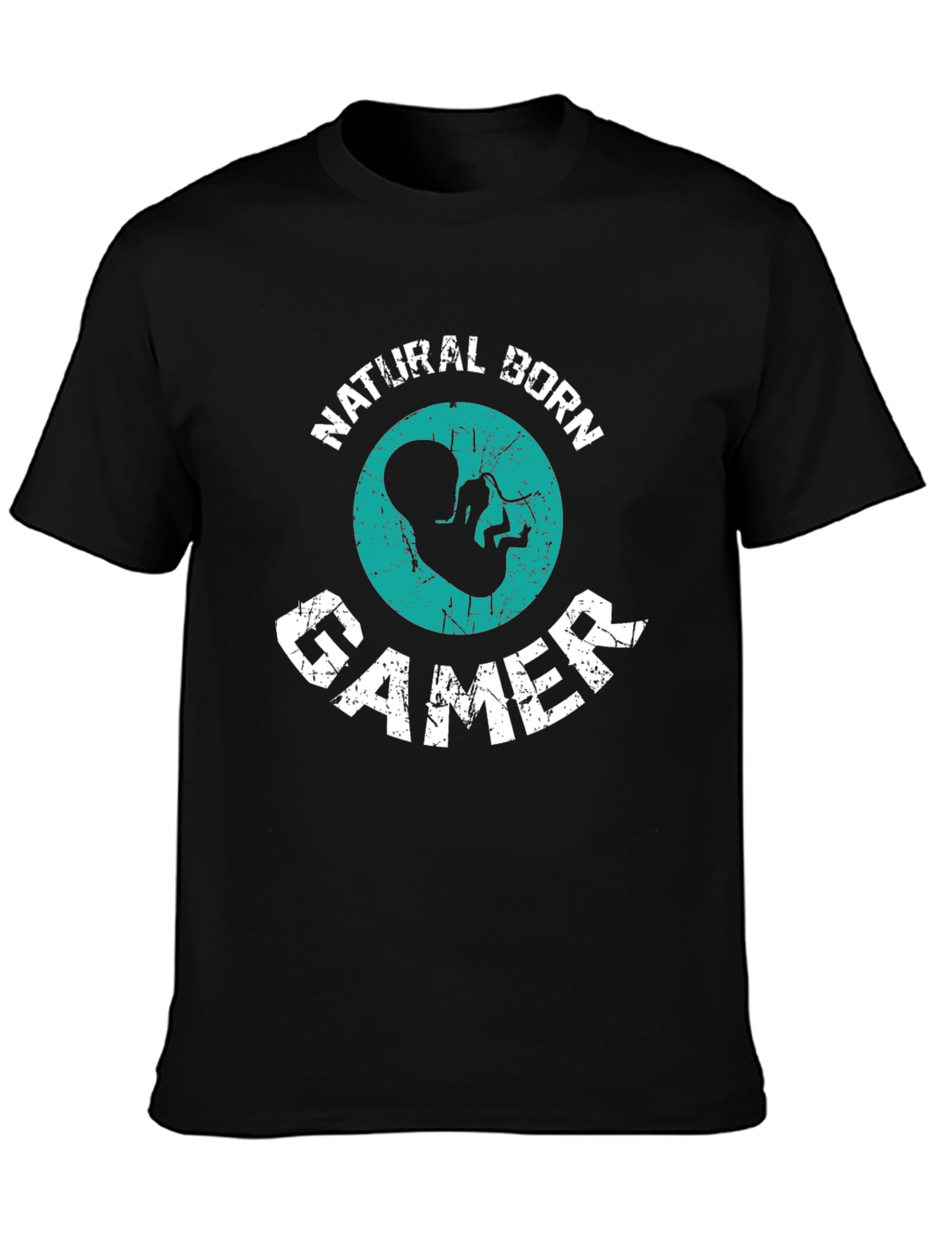 Black Natural Born Gamer Graphic Tee view 3