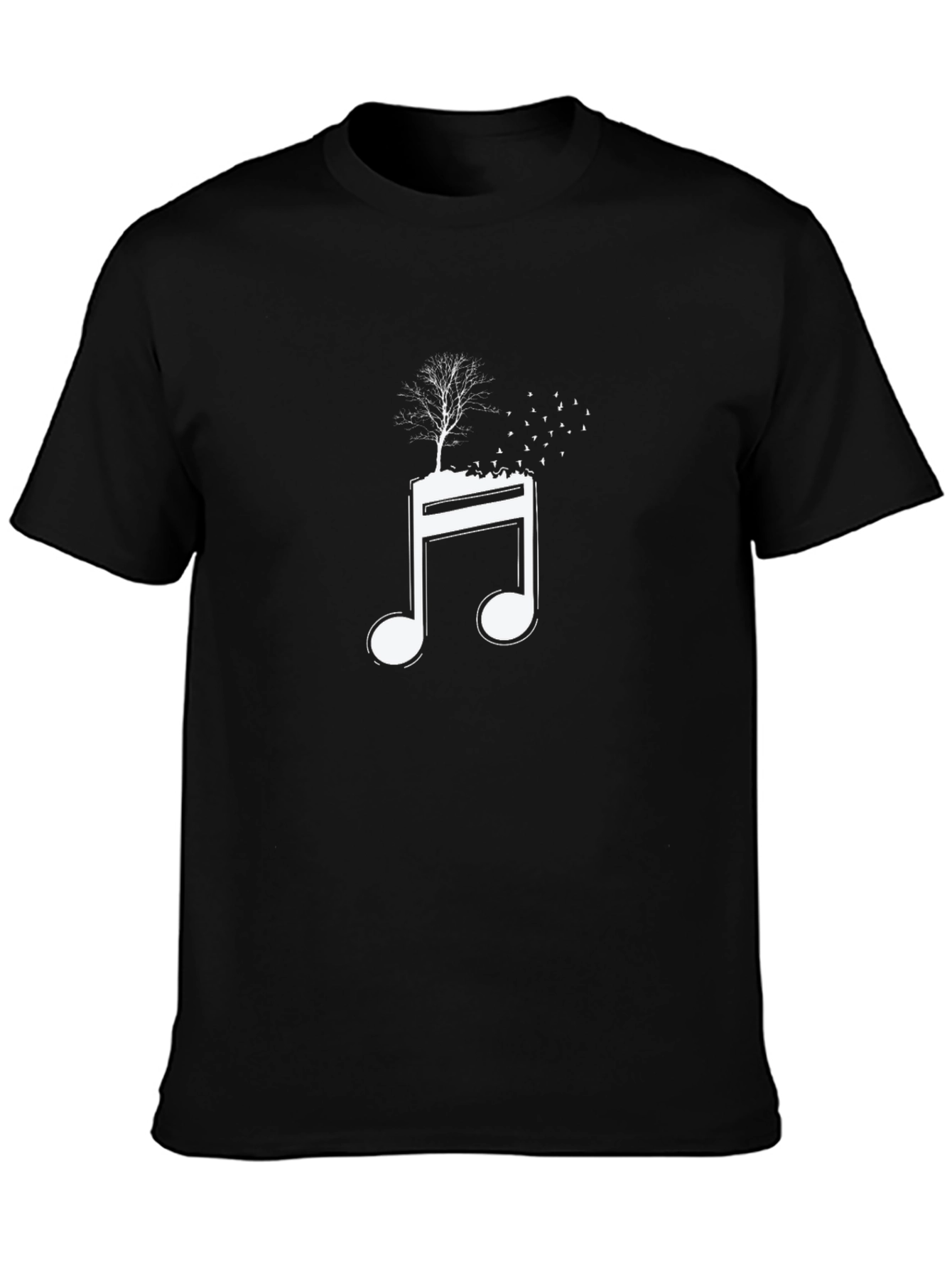 Black Music Note Tree T-Shirt - Unique Graphic Tee view 3