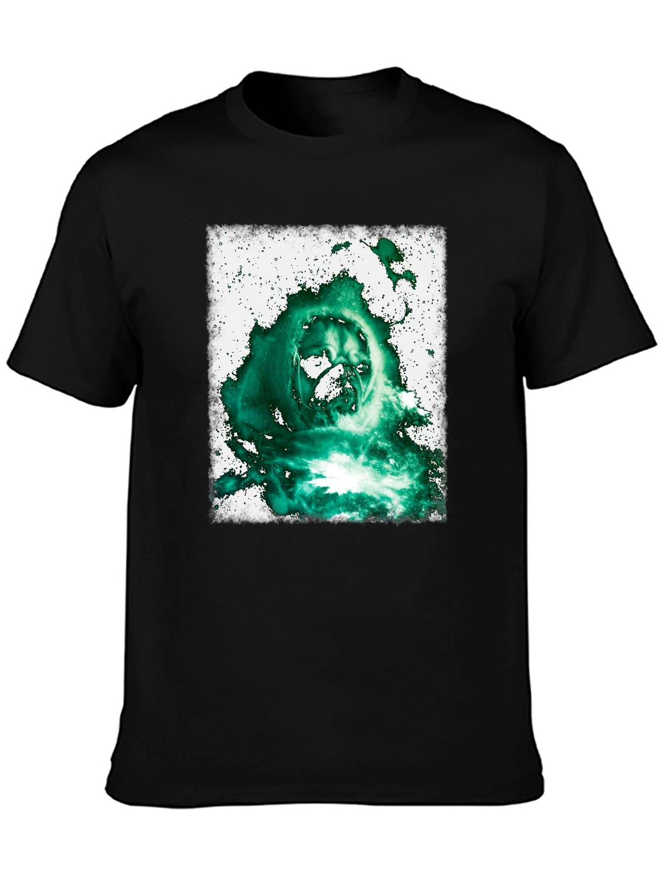 Black Pug Wizard Graphic T-Shirt - Black Cotton Tee view 3