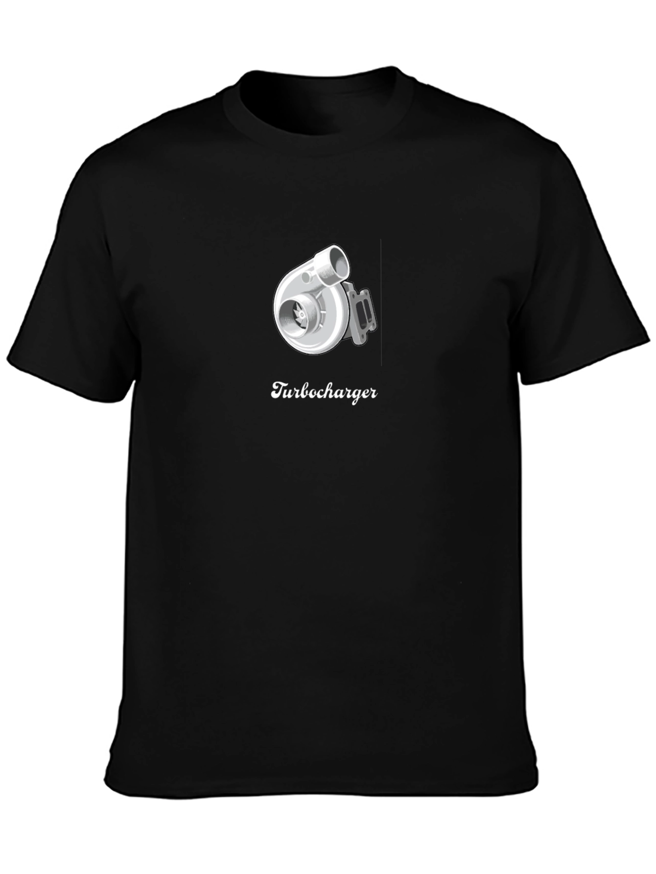 Black Turbocharger Graphic T-Shirt - Cool Automotive Design view 3