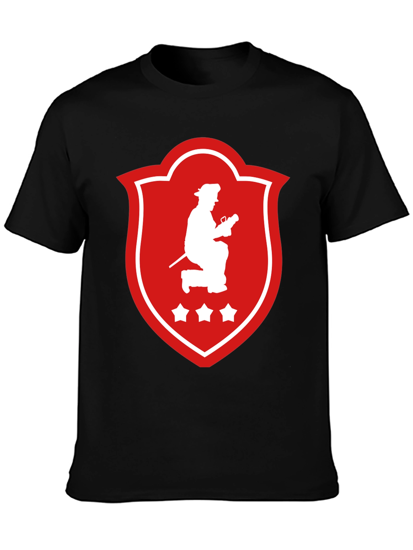 Black Firefighter Graphic T-Shirt view 3