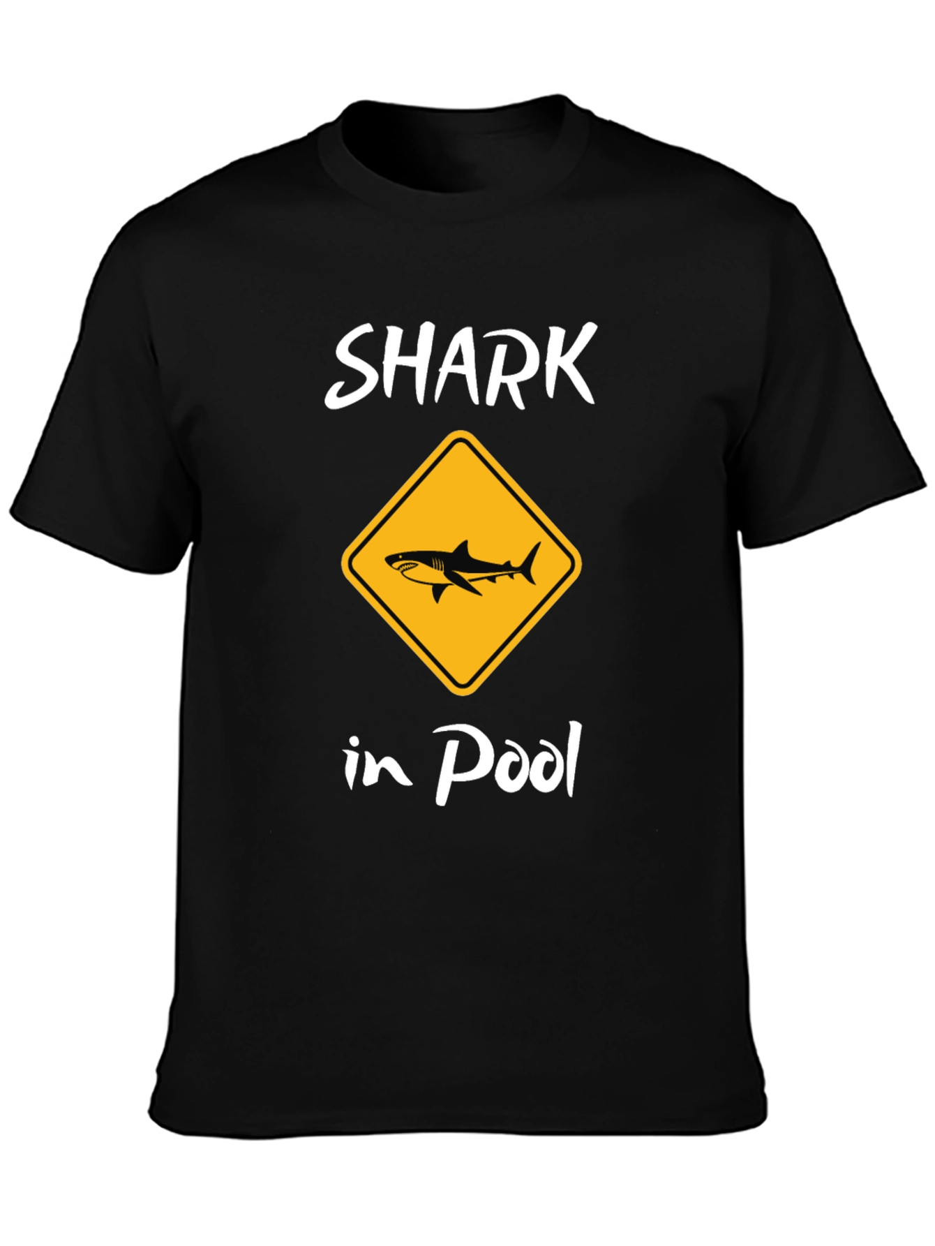 Black Shark in Pool Black Graphic T-Shirt view 3