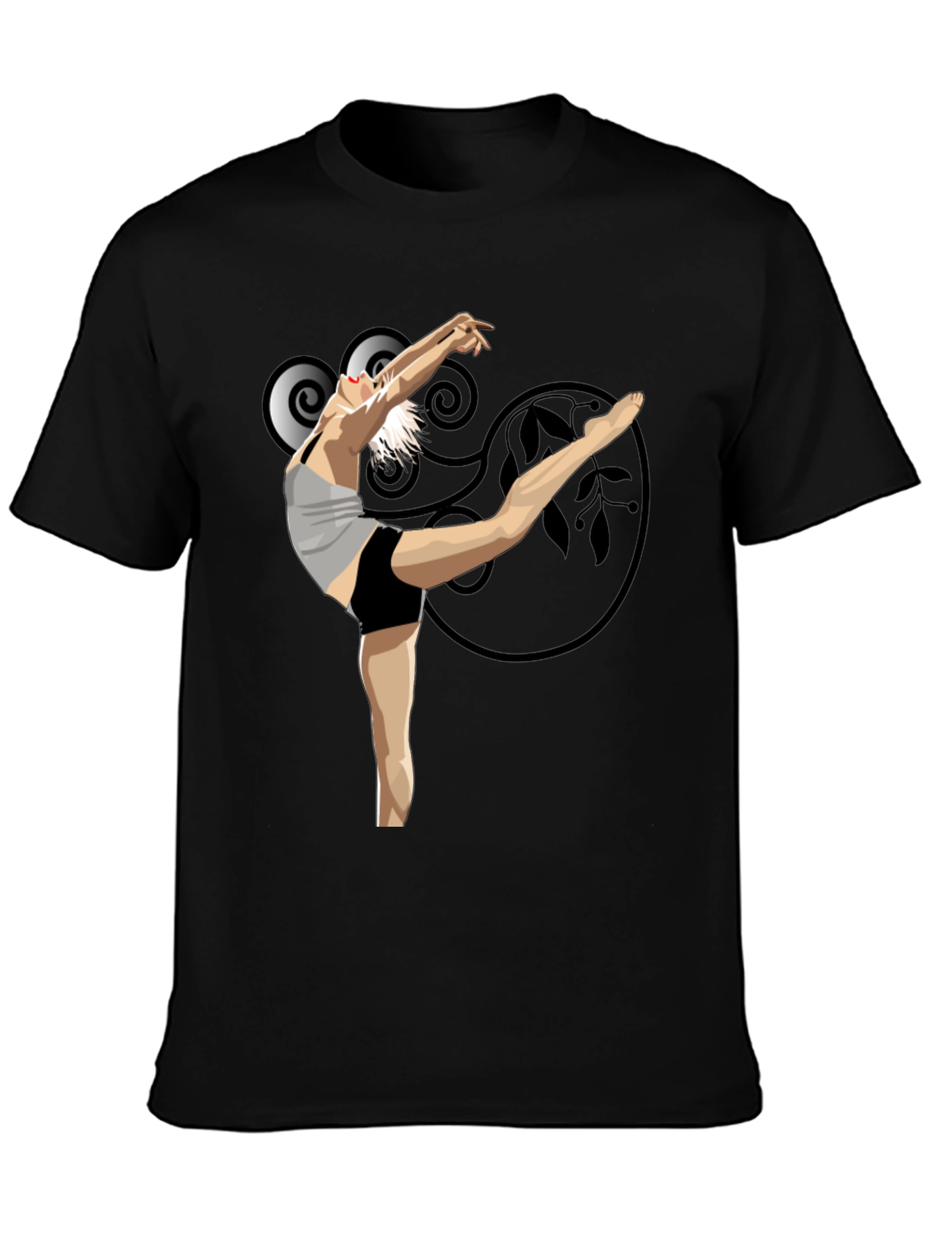 Black Ballerina Graphic Tee - Black Cotton Blend view 3