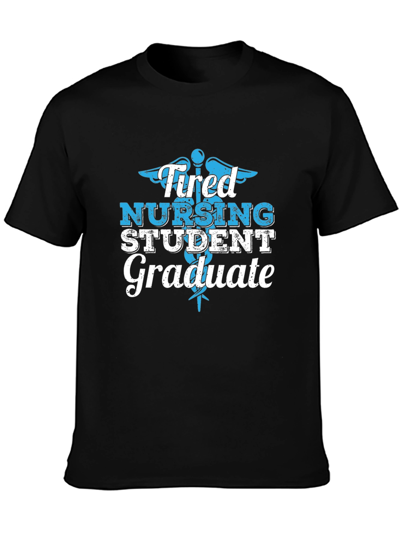 Black Tired Nursing Student Graduate Black T-Shirt view 3
