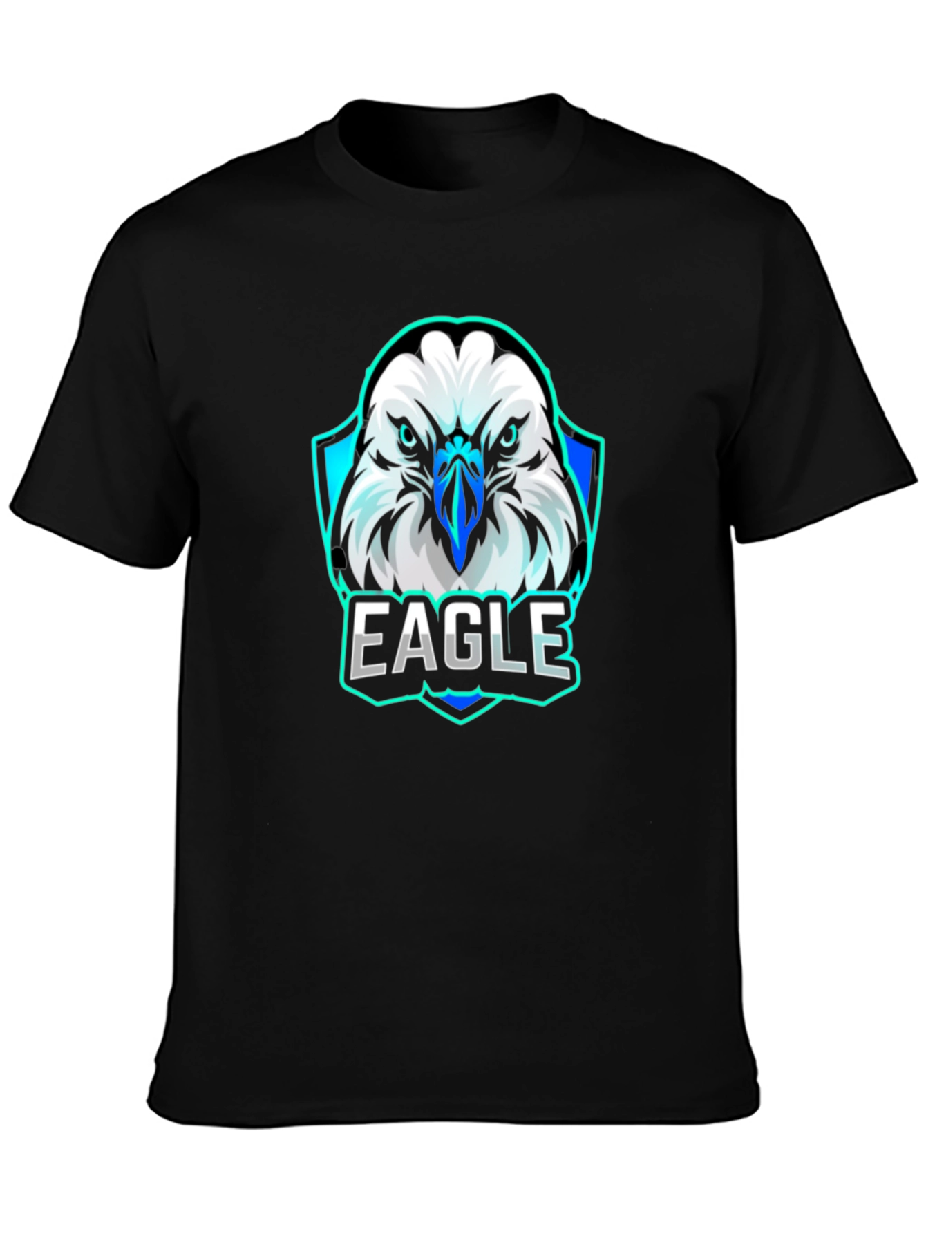 Black Eagle Graphic Print Crew Neck Tee - Cool Streetwear Style view 3