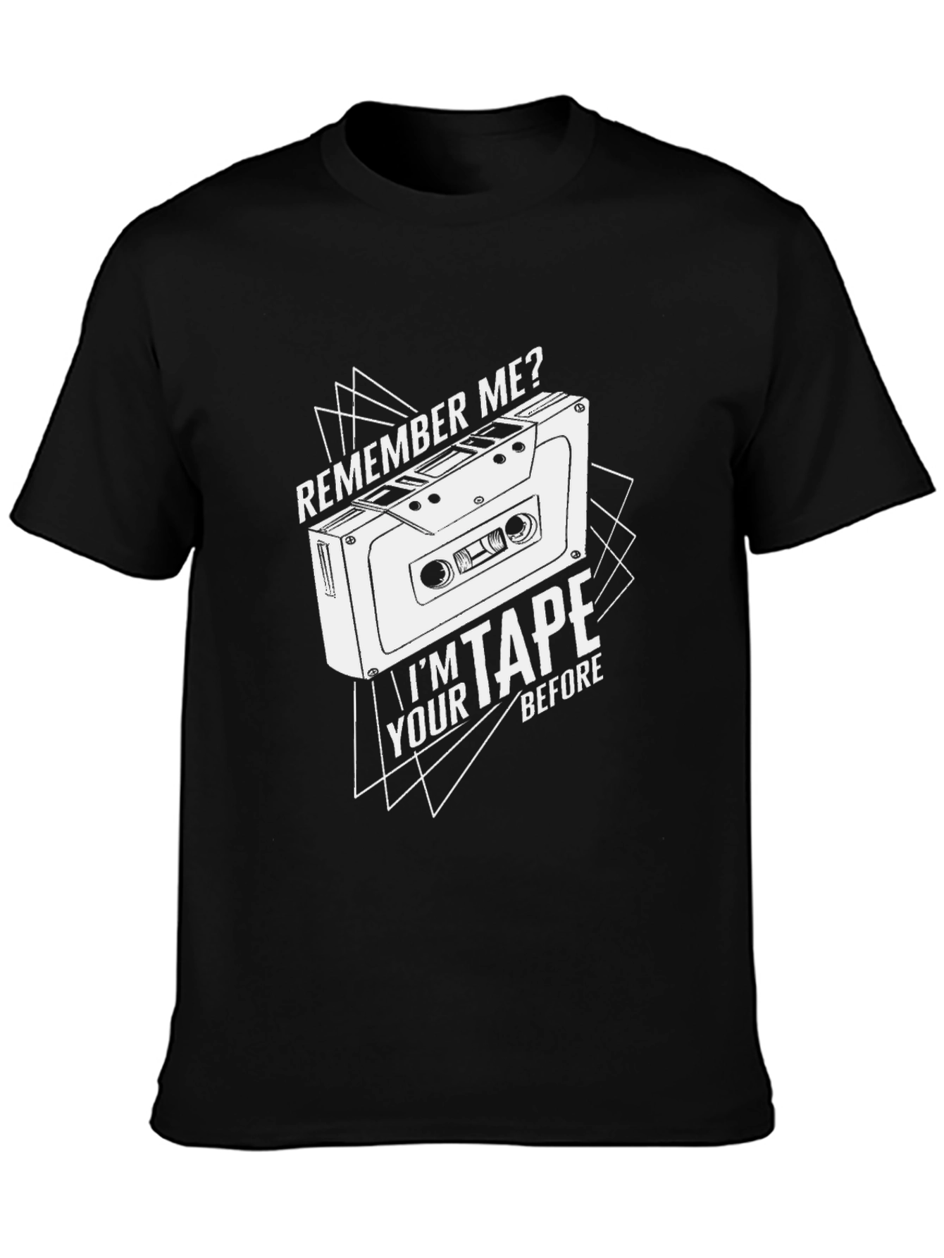 Black Remember Me? Retro Cassette Tape Graphic T-Shirt view 3