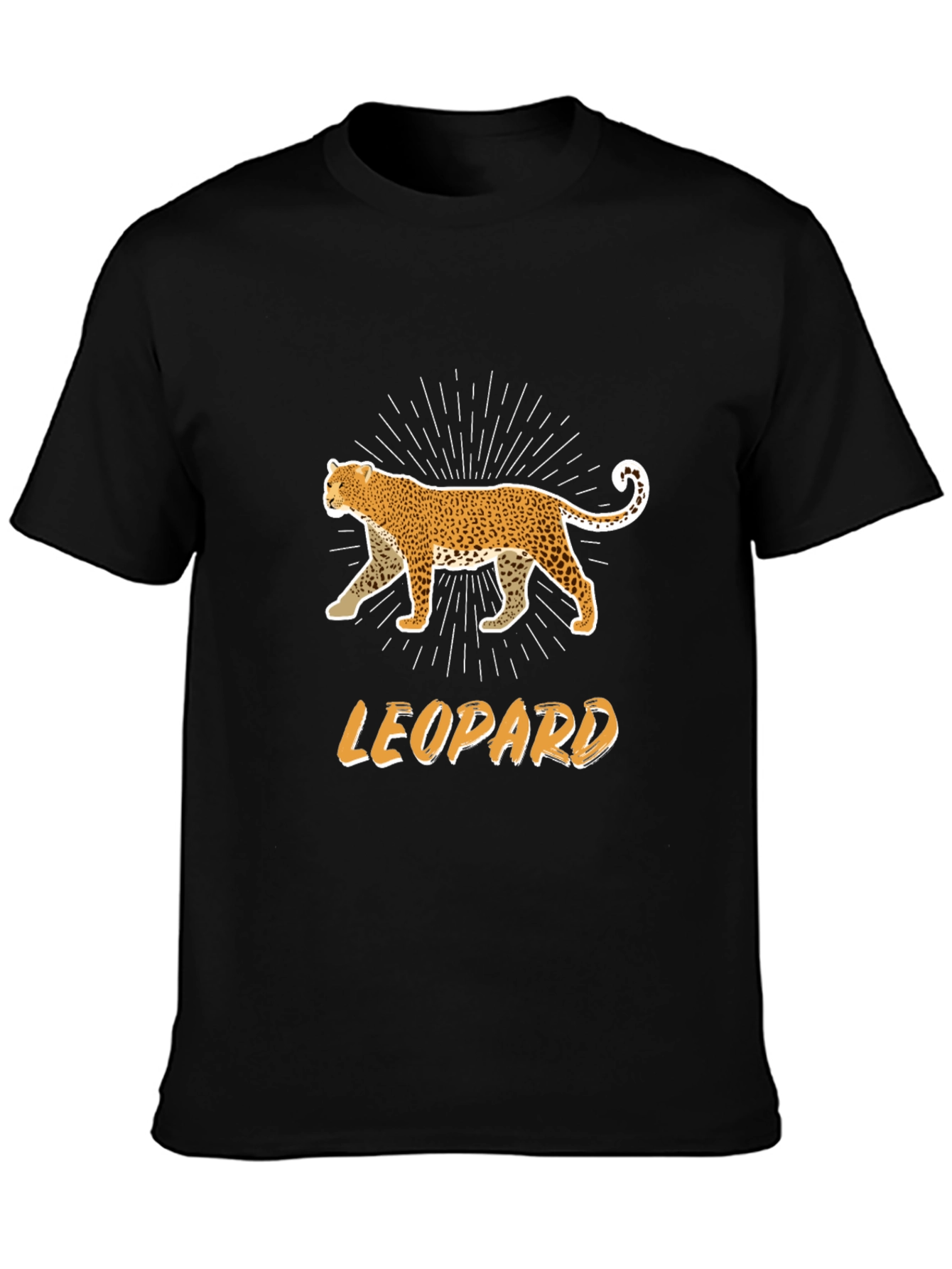 Black Leopard Graphic T-Shirt - Black Cotton Tee view 3