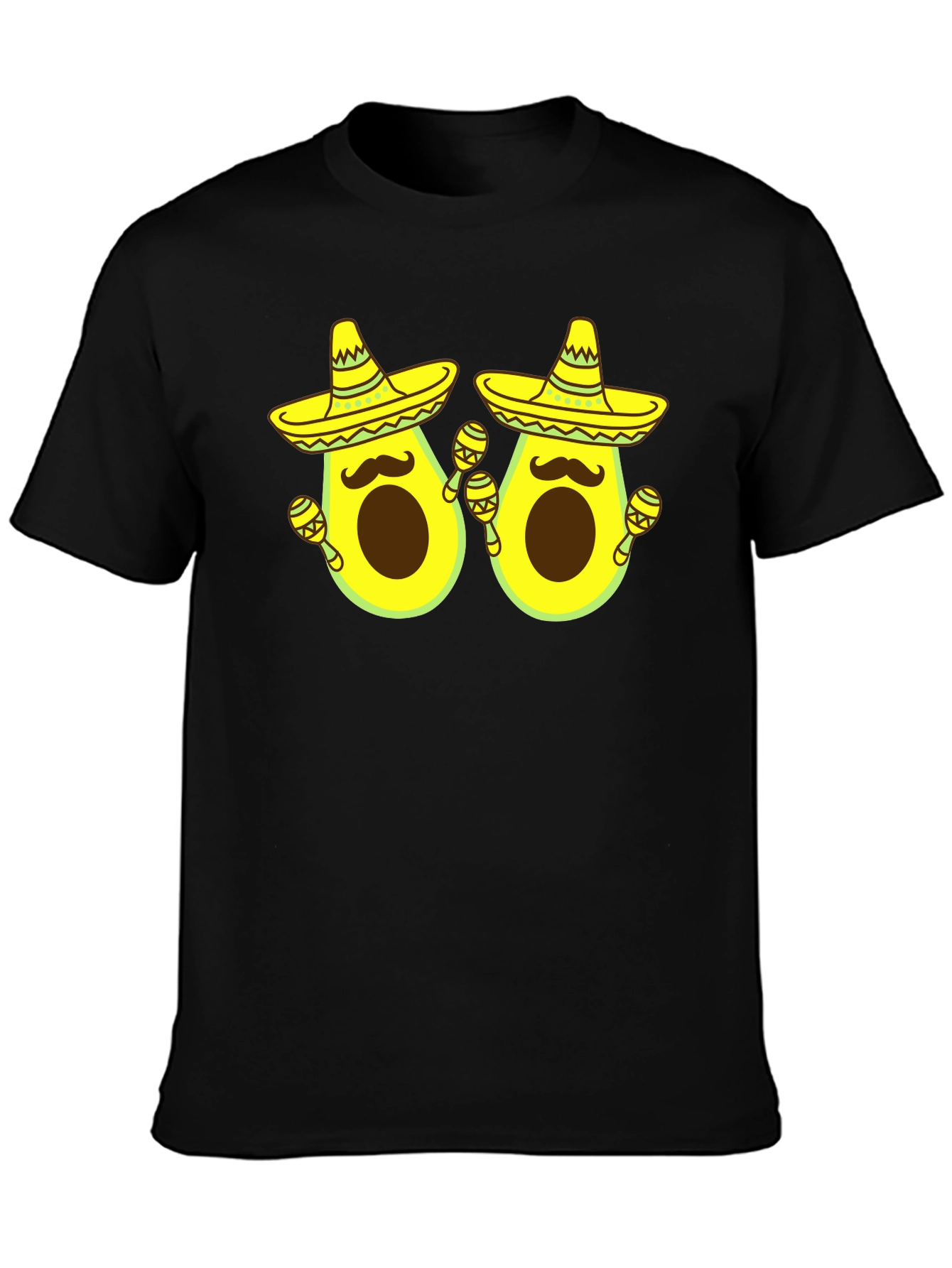 Black Funny Avocado Fiesta T-Shirt view 3
