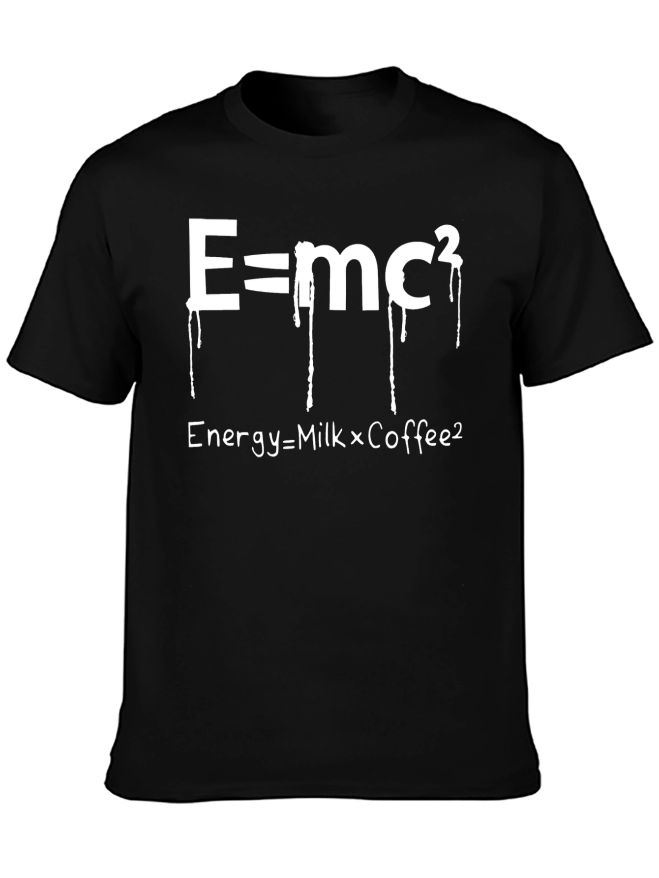 Black E=mc² Coffee T-Shirt - Energy Formula Tee view 3