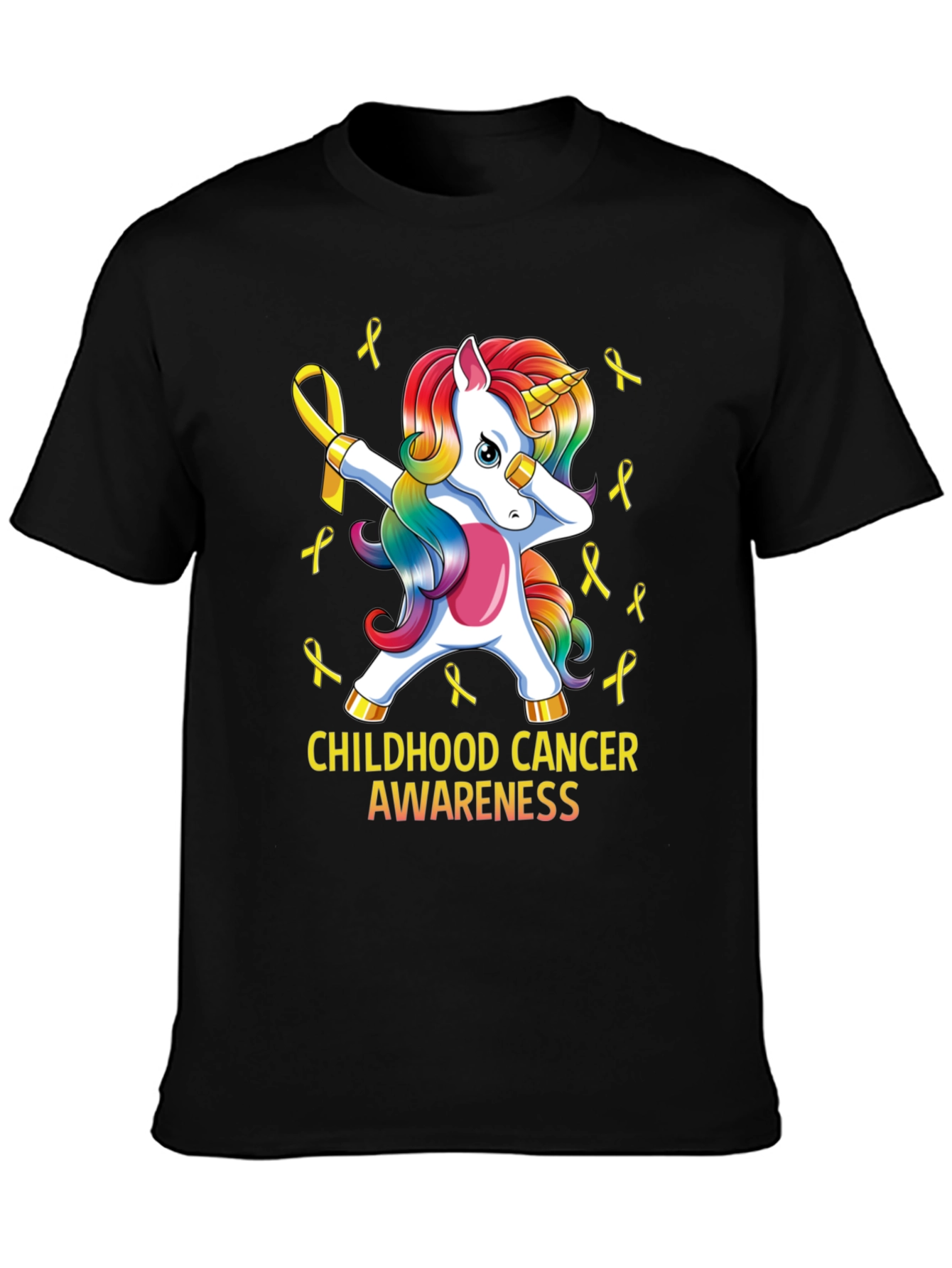 Childhood Cancer Awareness Unicorn Ribbon T-Shirt - 3