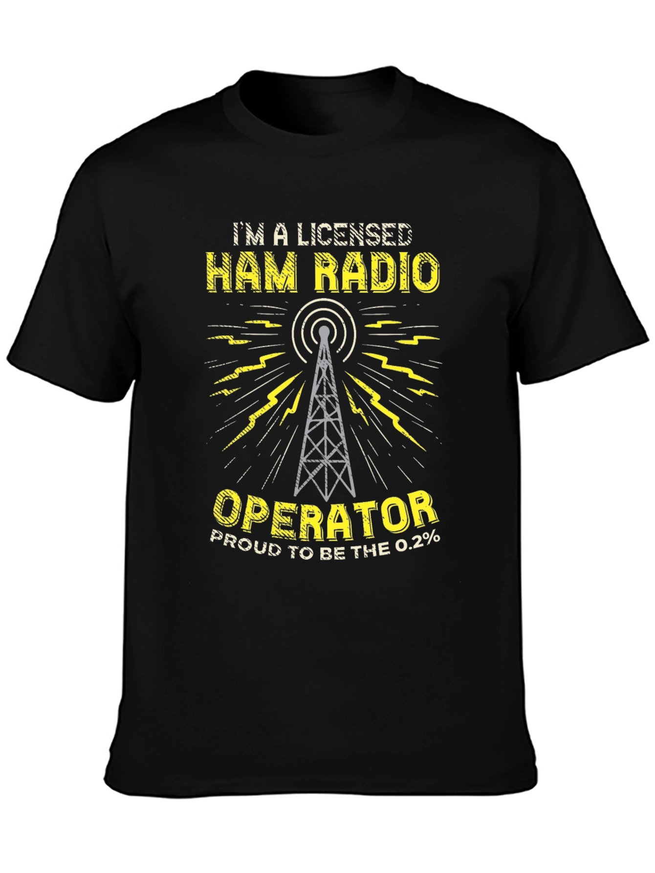 Black Licensed Ham Radio Operator T-Shirt view 3