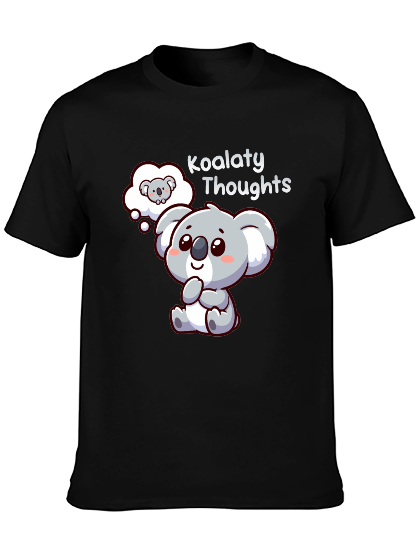 Black Koalaty Thoughts T-Shirt - Cute Koala Graphic Tee view 3