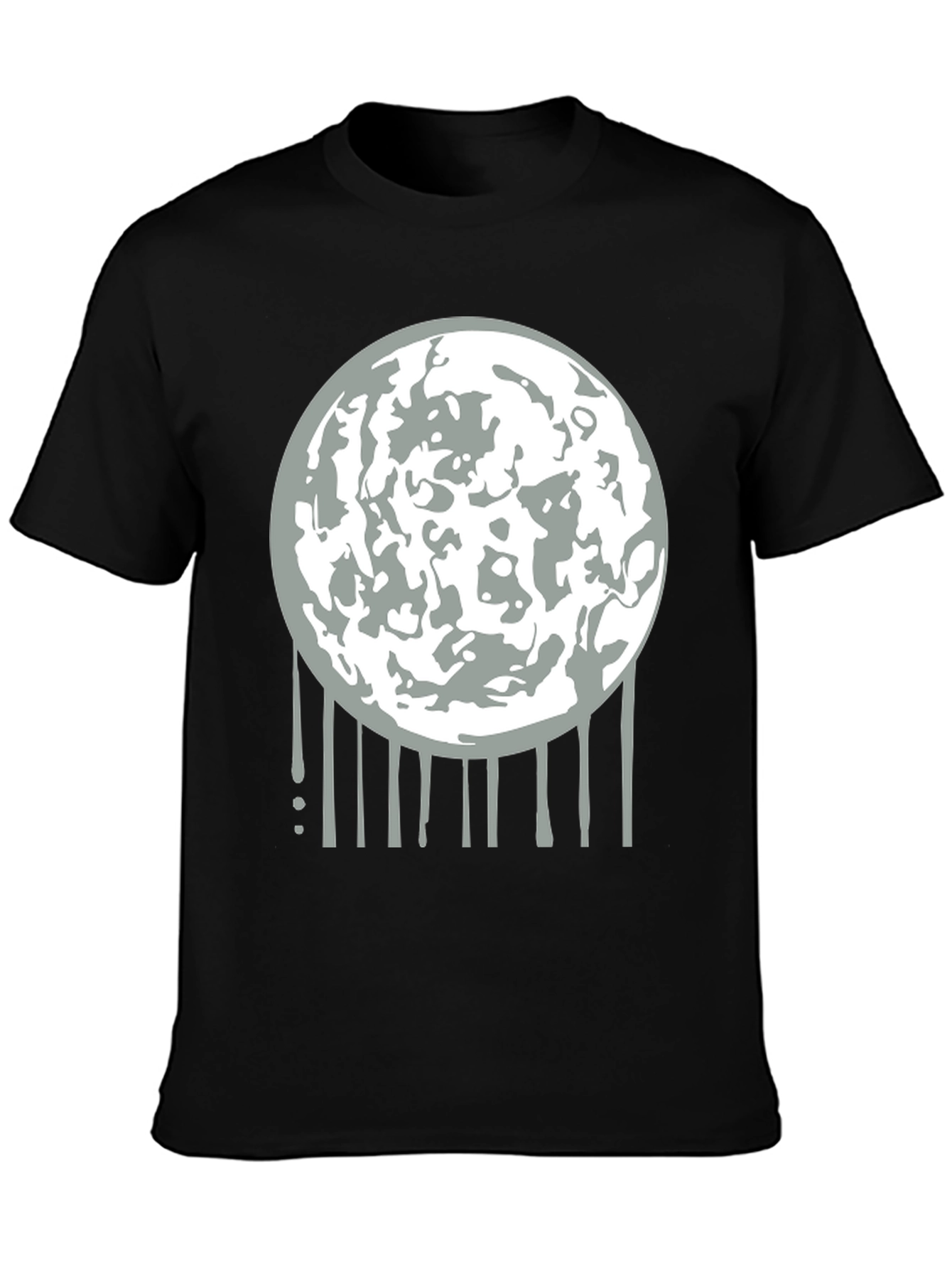 Black Lunar Drip Graphic Tee - Modern Streetwear view 3