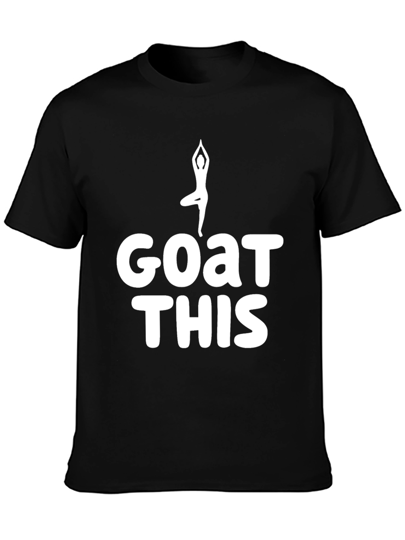 Black Goat Yoga Funny Black T-Shirt view 3
