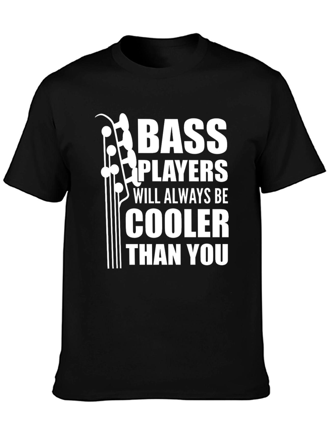 Black Bass Players Cooler Than You Black Graphic Tee view 3