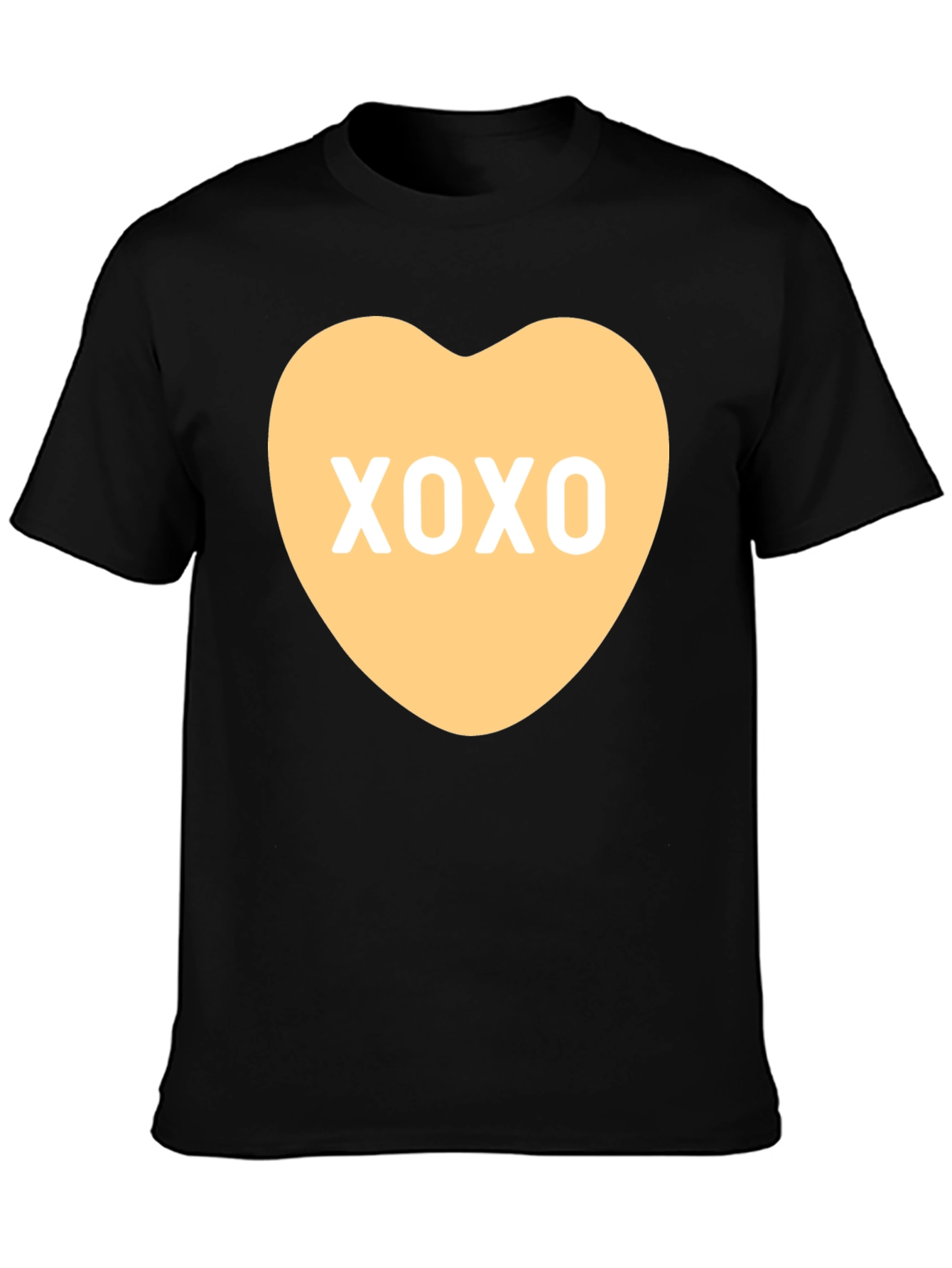 Black XOXO Heart Graphic Tee - Valentine's Day Shirt view 3