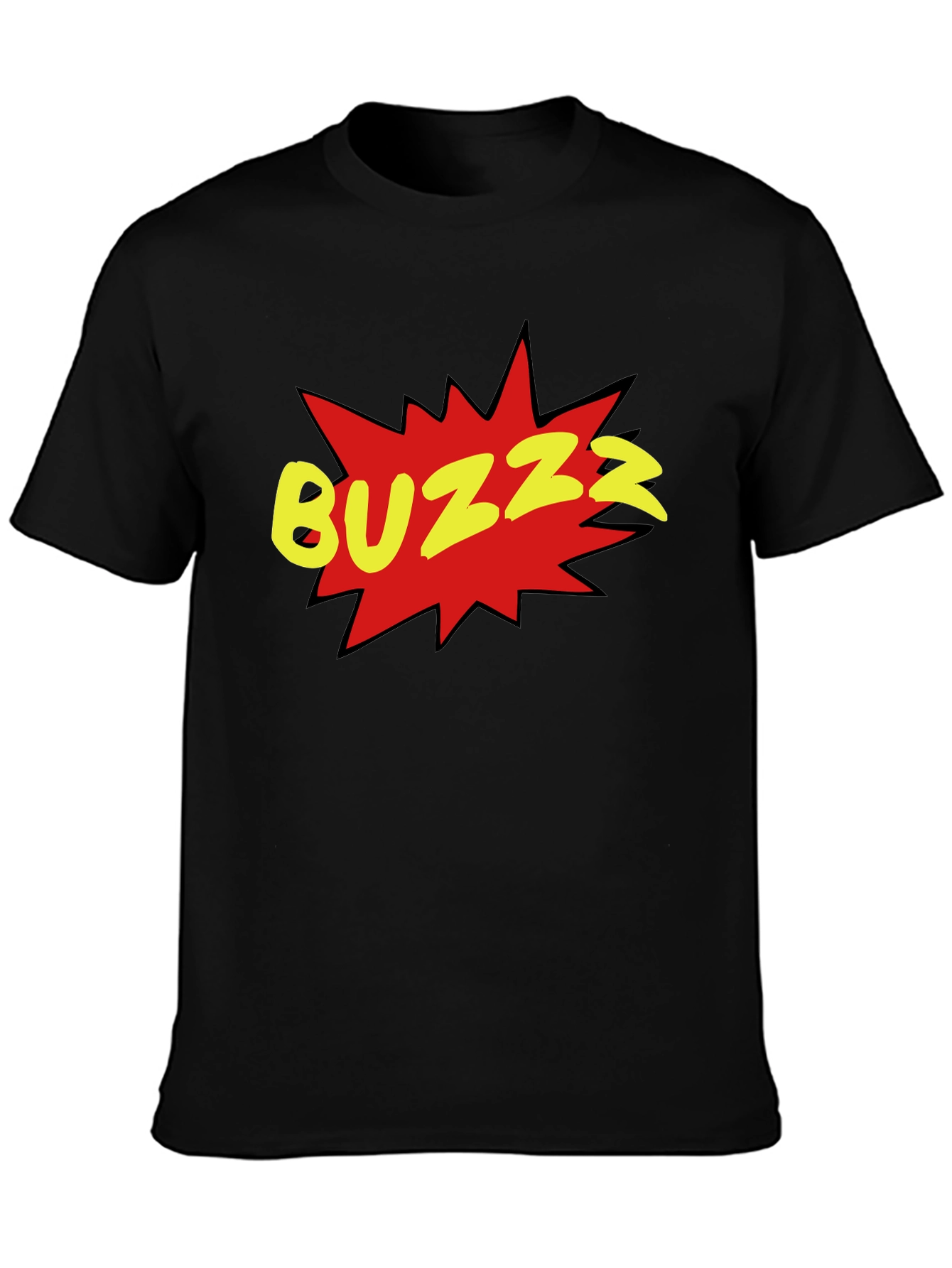 Black BUZZ Graphic Tee - Black Short Sleeve Crew Neck view 3
