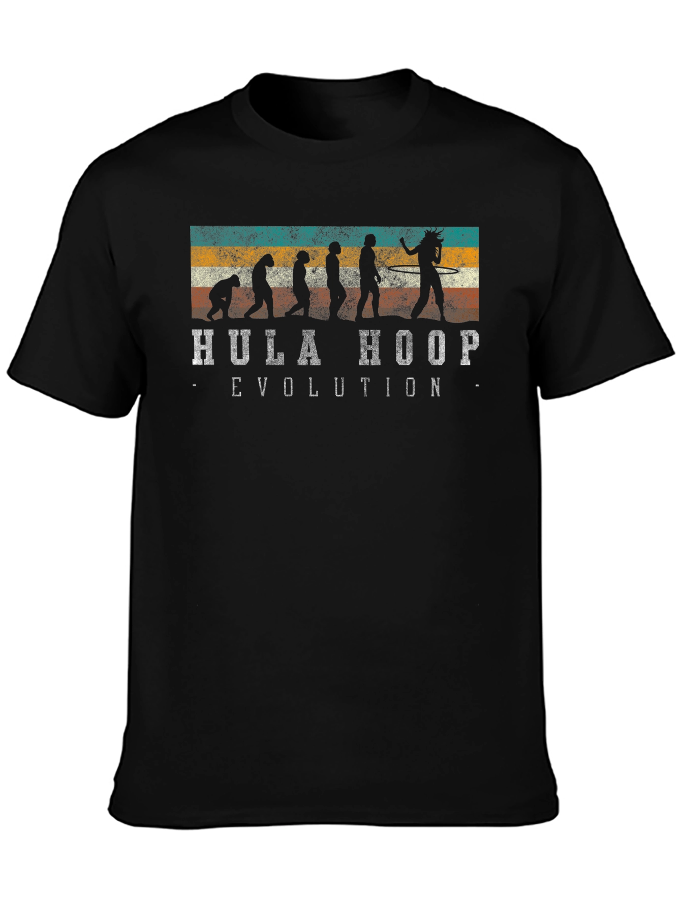 Black Hula Hoop Evolution Graphic T-Shirt view 3