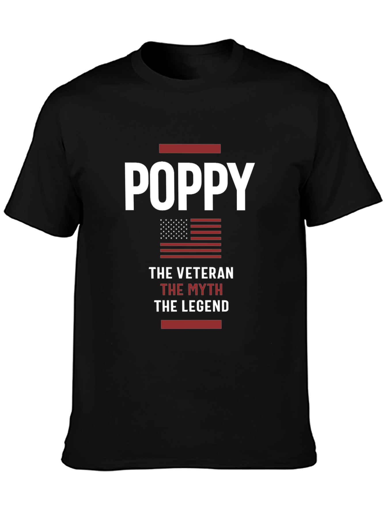 Black Poppy Veteran, Myth, Legend T-Shirt view 3