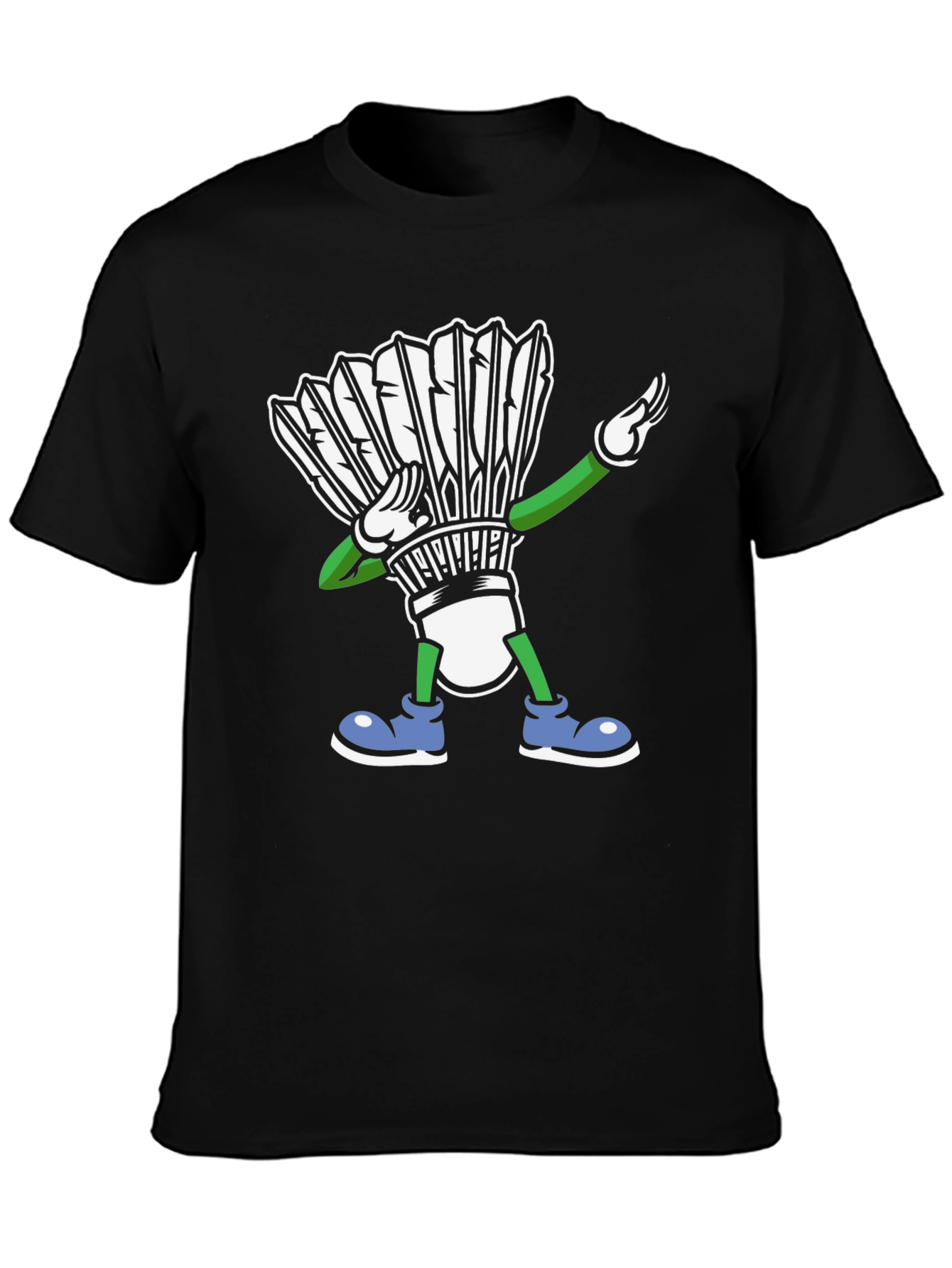 Black Dabbing Shuttlecock T-Shirt Badminton view 3