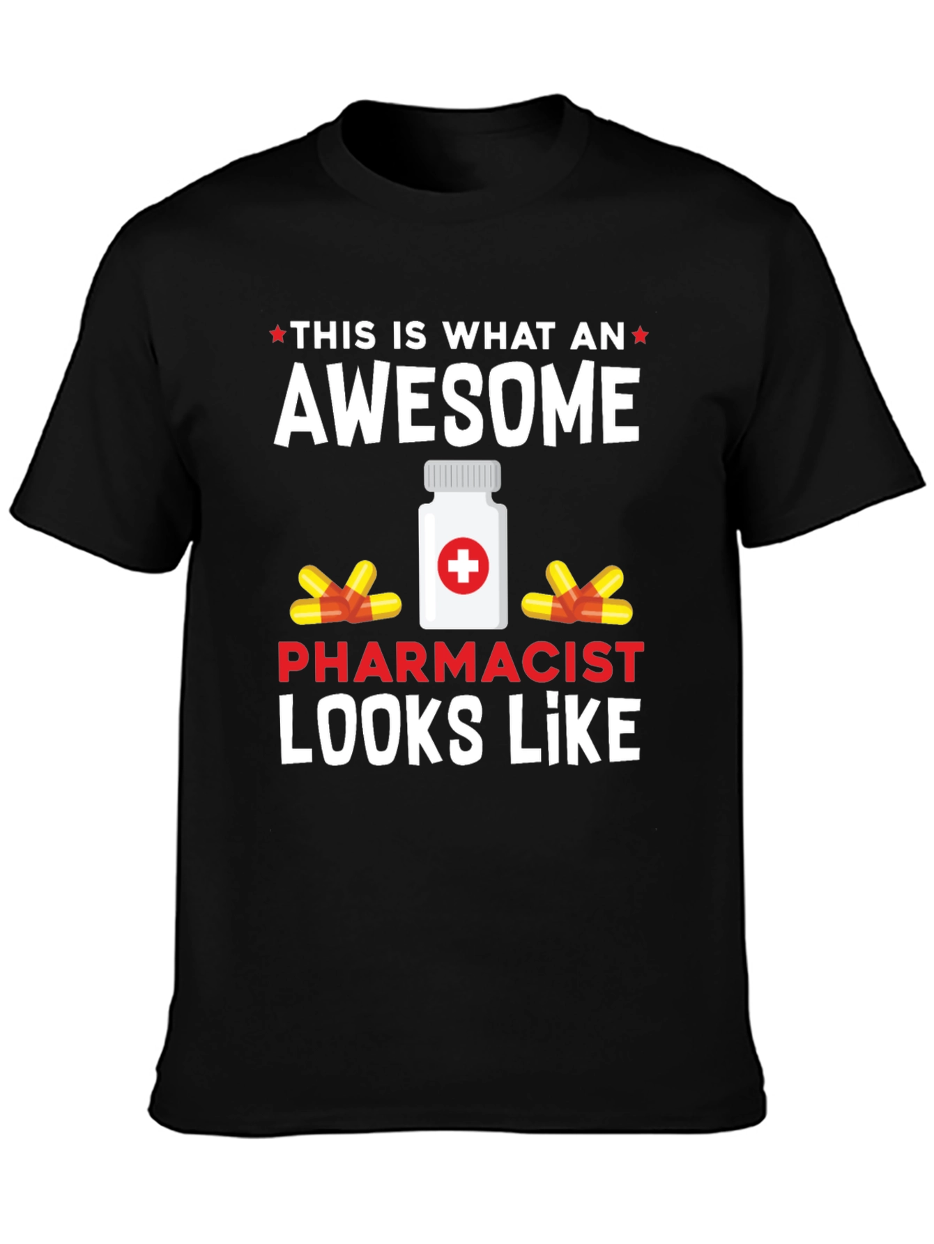 Black Awesome Pharmacist T-Shirt view 3