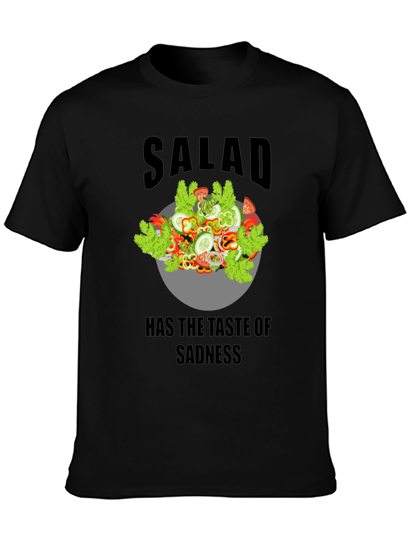 Black Sad Salad Graphic Tee view 3