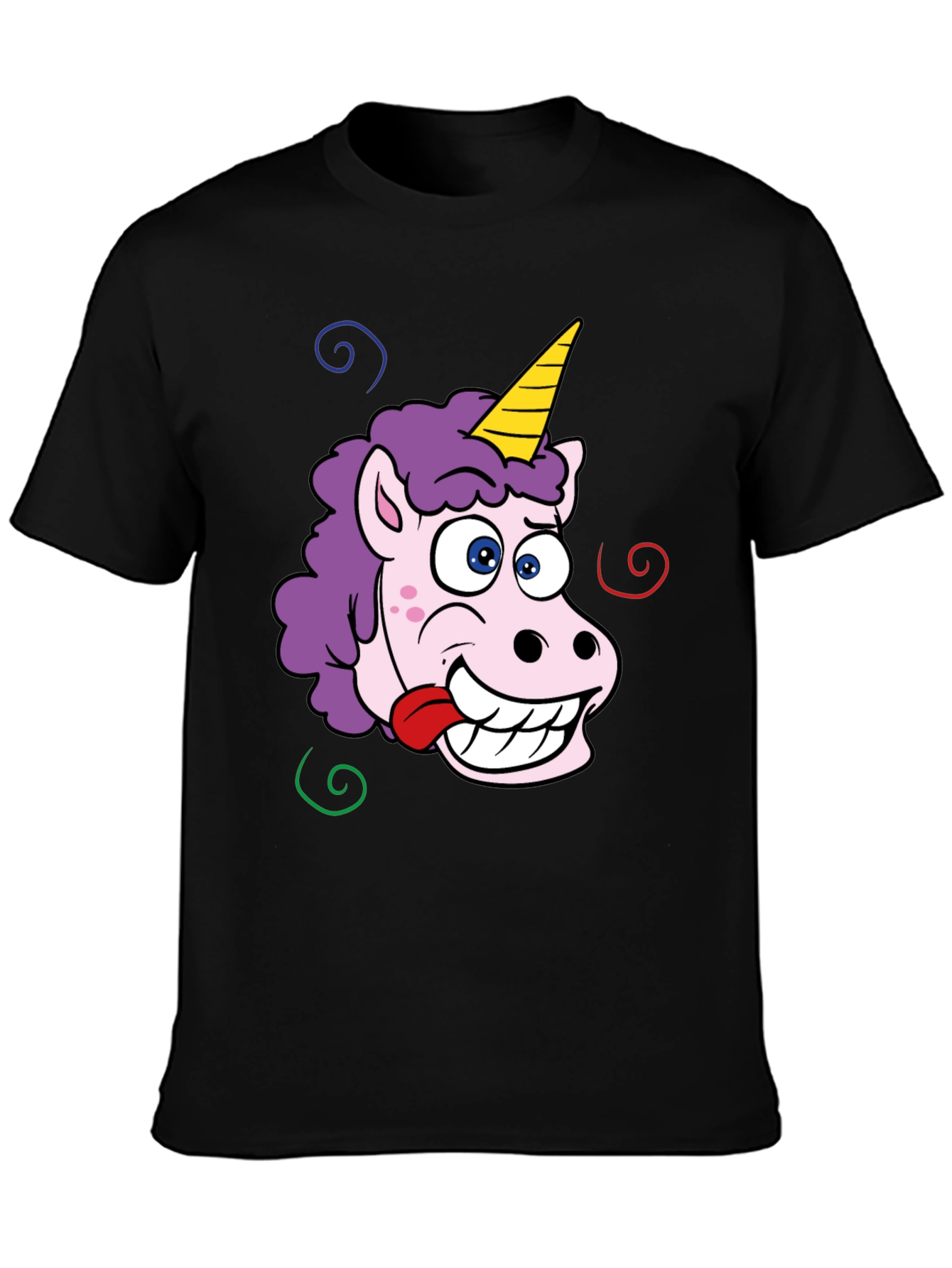 Black Funny Unicorn T-Shirt view 3