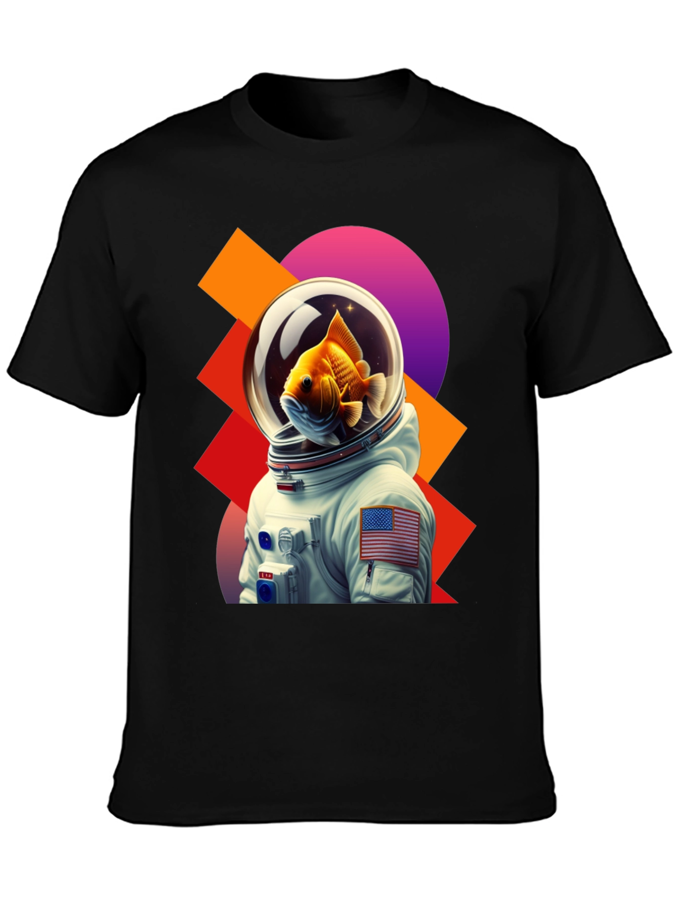 Black Astronaut Goldfish Graphic Tee view 3