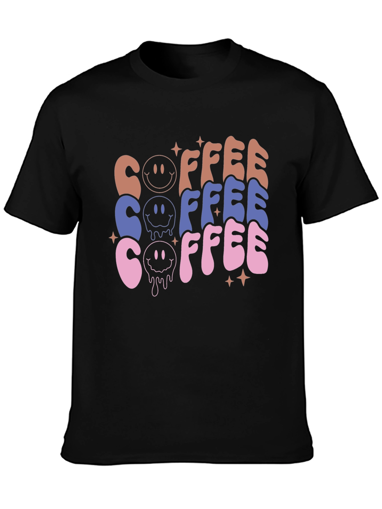 Black Retro Coffee Graphic Tee - Unisex Casual view 3