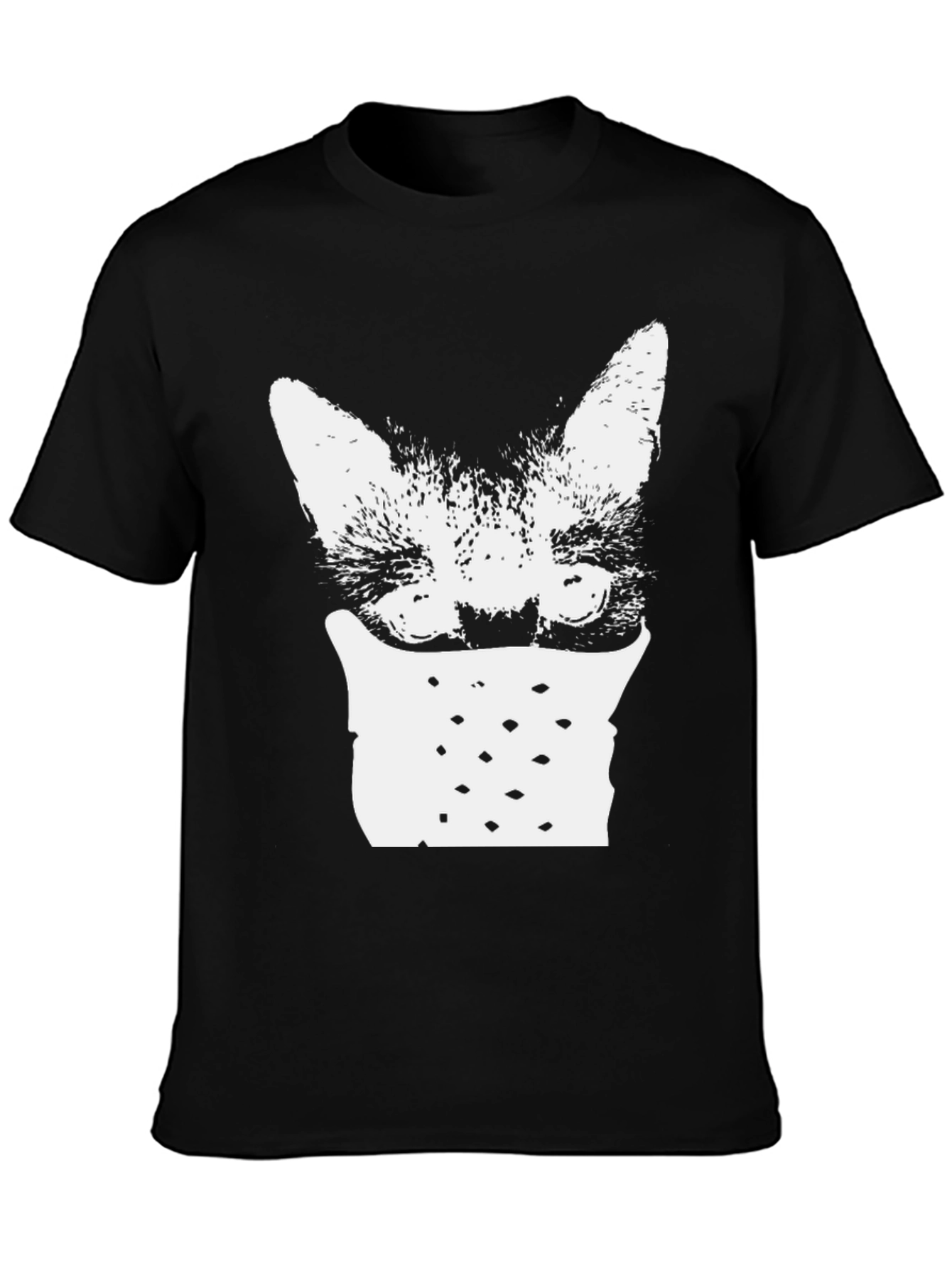 Black Cat Mask Graphic Tee - Black view 3