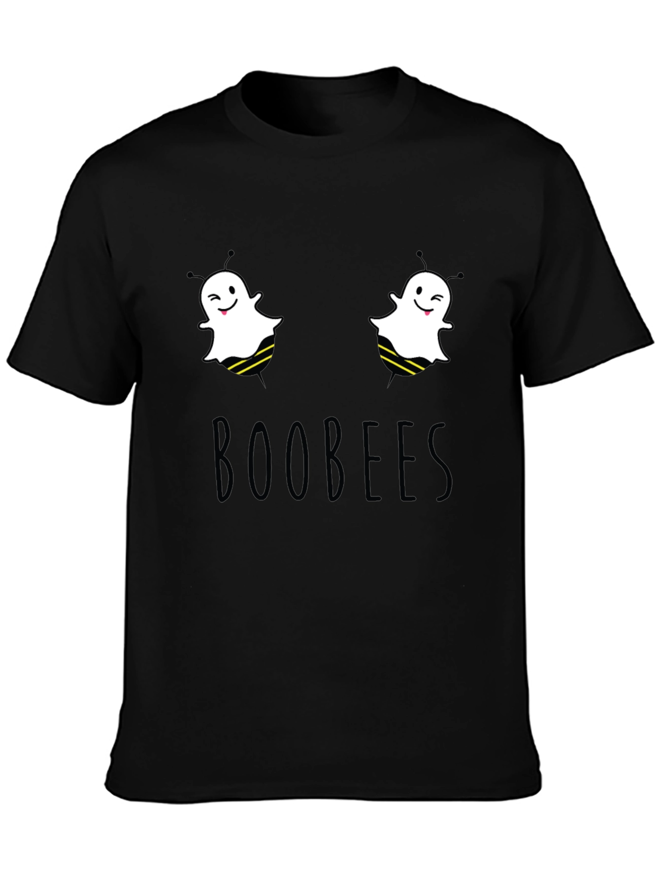 Black Boobees Graphic Tee - Funny Ghost Bee Pun T-Shirt view 3