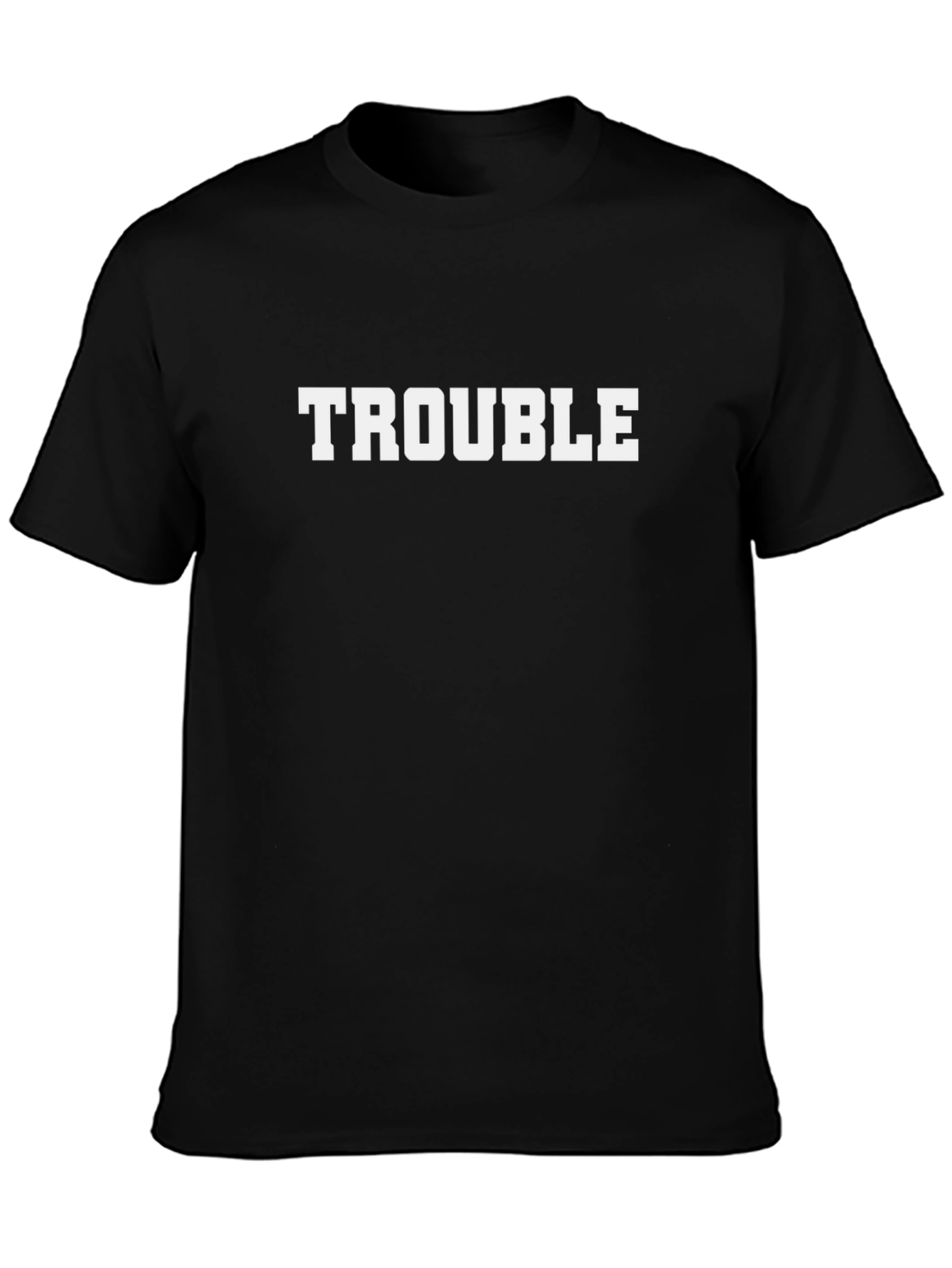 Black Trouble Graphic Tee - Mens Black T-Shirt view 3